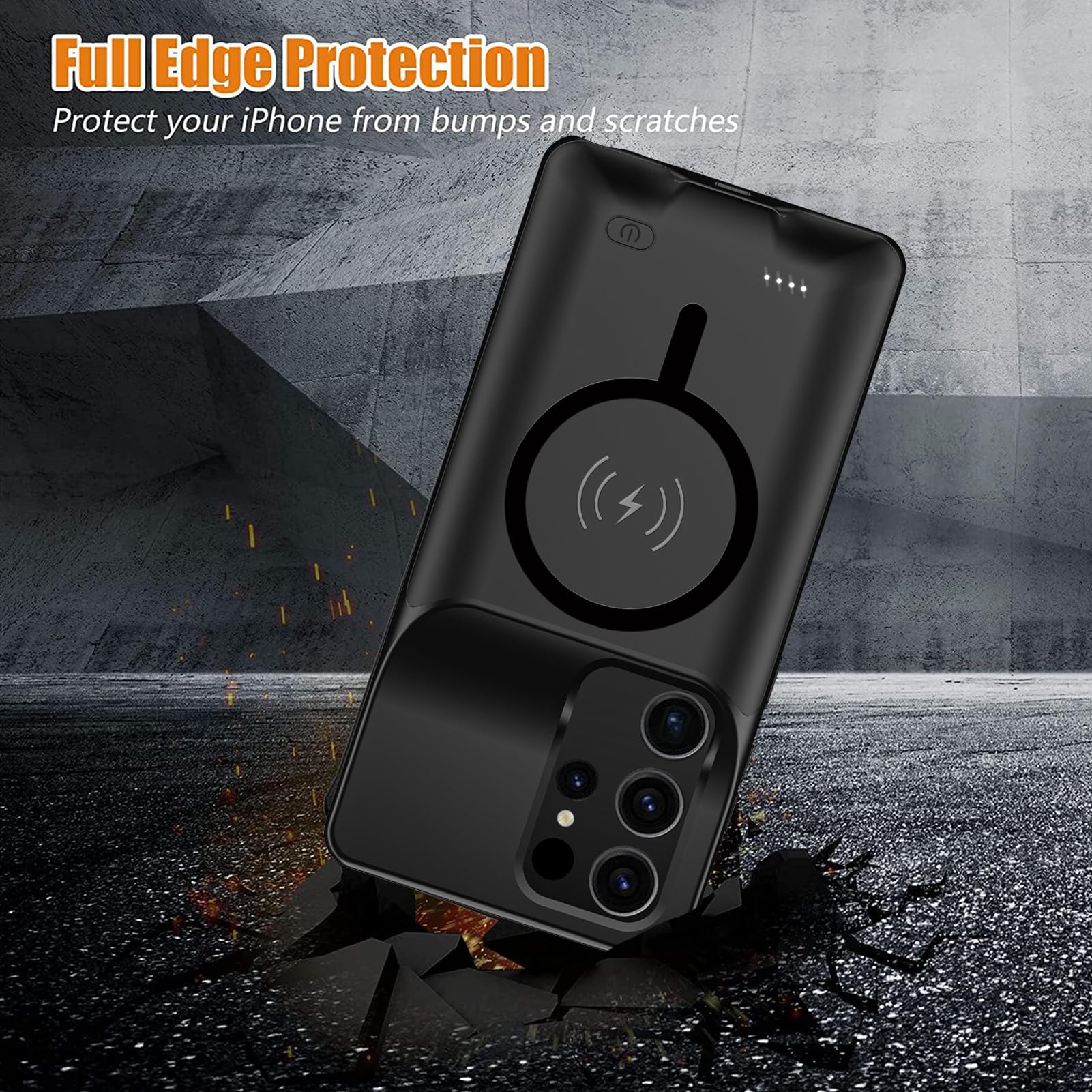 Battery Case for Galaxy S22 Ultra/S23 Ultra,[12000mAh]large capacity Slim Portable Protective Fast Charging Case Backup Power Bank Battery Case Compatible with Samsung Galaxy S22 Ultra/S23 Ultra-Black Galaxy S22 Ultra/Galaxy S23 Ultra - Image 5