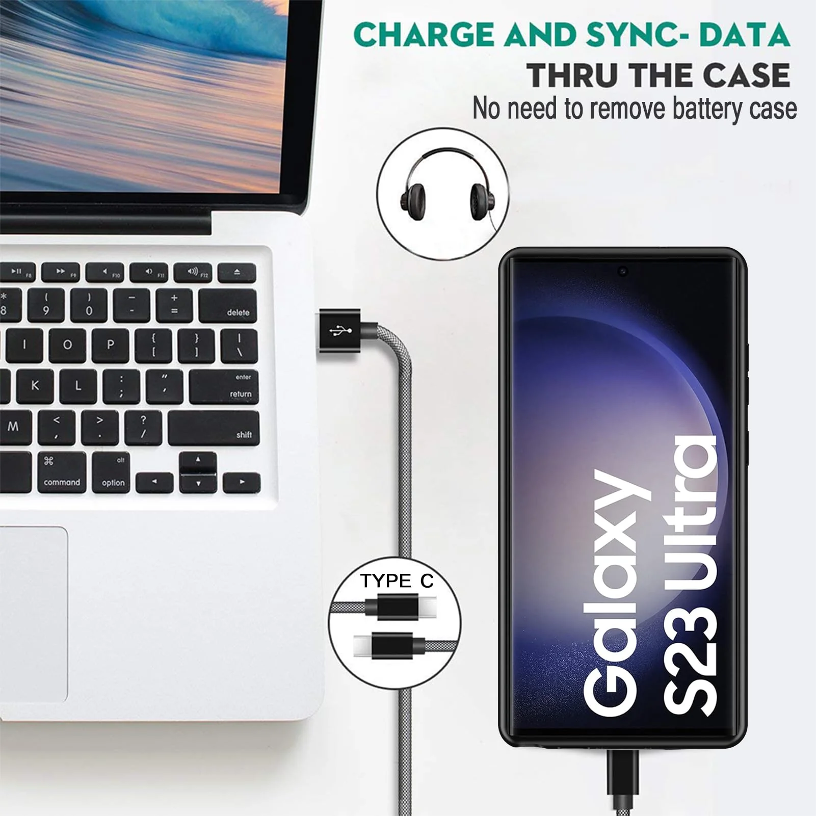 Battery Case for Galaxy S22 Ultra/S23 Ultra,[12000mAh]large capacity Slim Portable Protective Fast Charging Case Backup Power Bank Battery Case Compatible with Samsung Galaxy S22 Ultra/S23 Ultra-Black Galaxy S22 Ultra/Galaxy S23 Ultra - Image 6