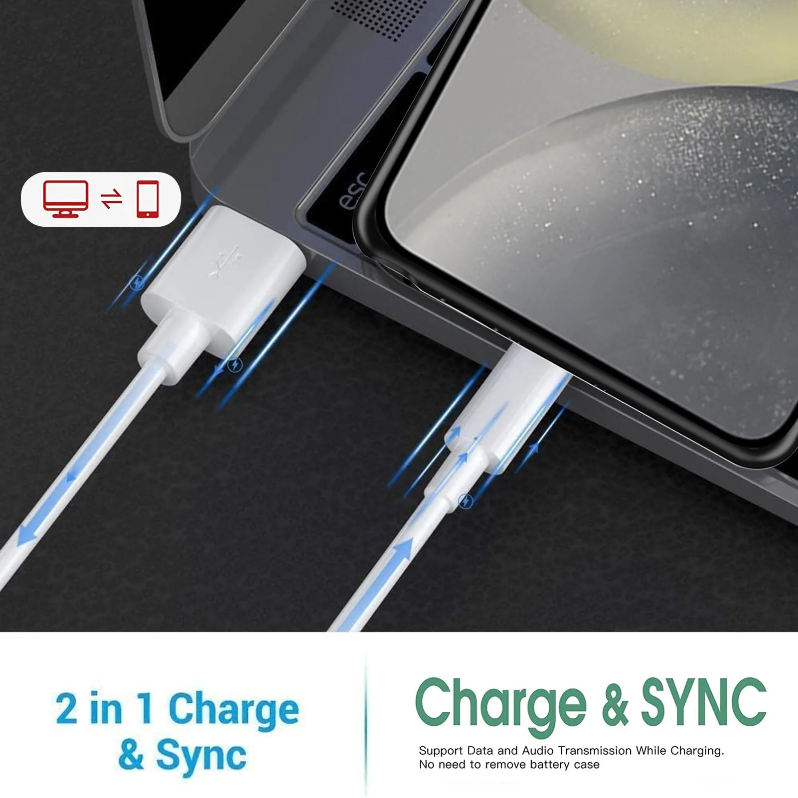 Battery Case for Galaxy S24, [10000mAh] High Capacity Rechargeable Portable Protective Extended Charger Cover Compatible with Galaxy S24 (6.2 inch) Wireless Charging Case with Screen Protector-Black - Image 4