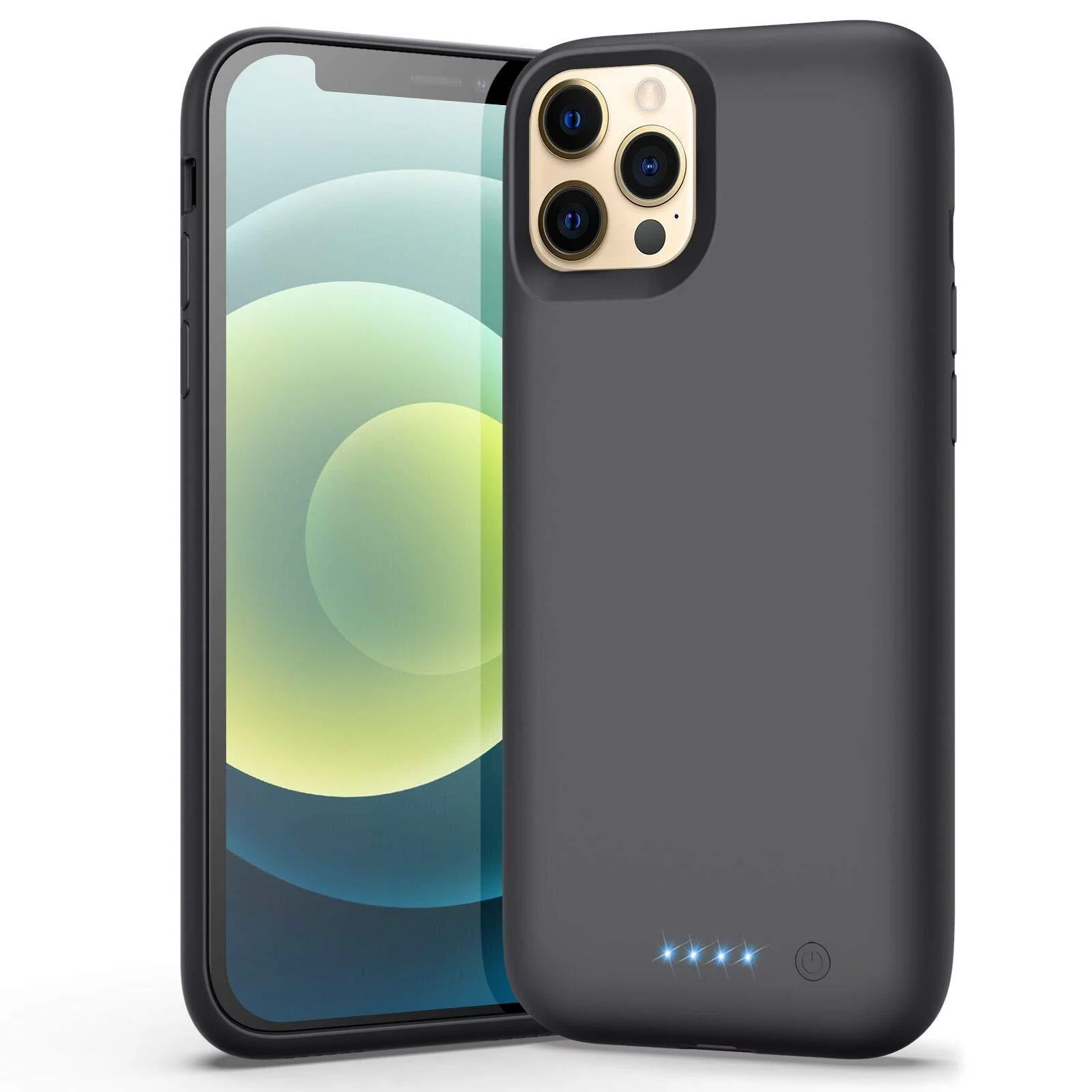 Battery Case for iPhone 12/12 Pro, (Newest 6800mAh) Battery Charging Case Protective Battery Backup Pack Portable Charging Case for iPhone 12/12 Pro Extended Phone Cover 6.1 inch Smart Case - Black
