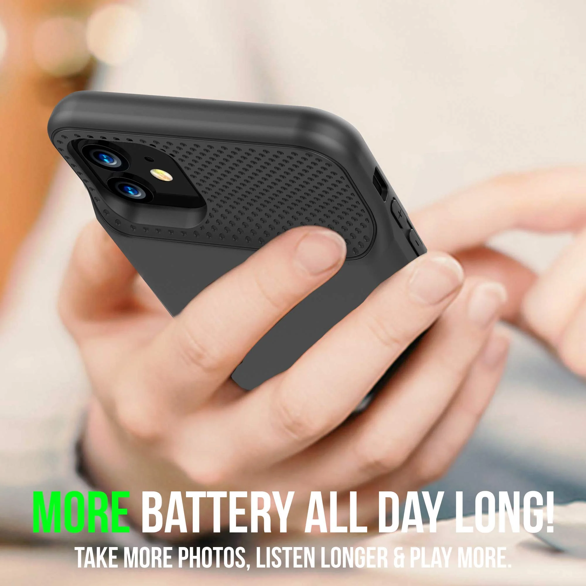 Battery Case for iPhone 12 Pro & iPhone 12, 5000mAh Slim Portable Protective Extended Charger Cover with Wireless Charging Compatible with iPhone 12 and iPhone 12 pro (6.1 inch) - BX12 (Matte Black) - Image 9