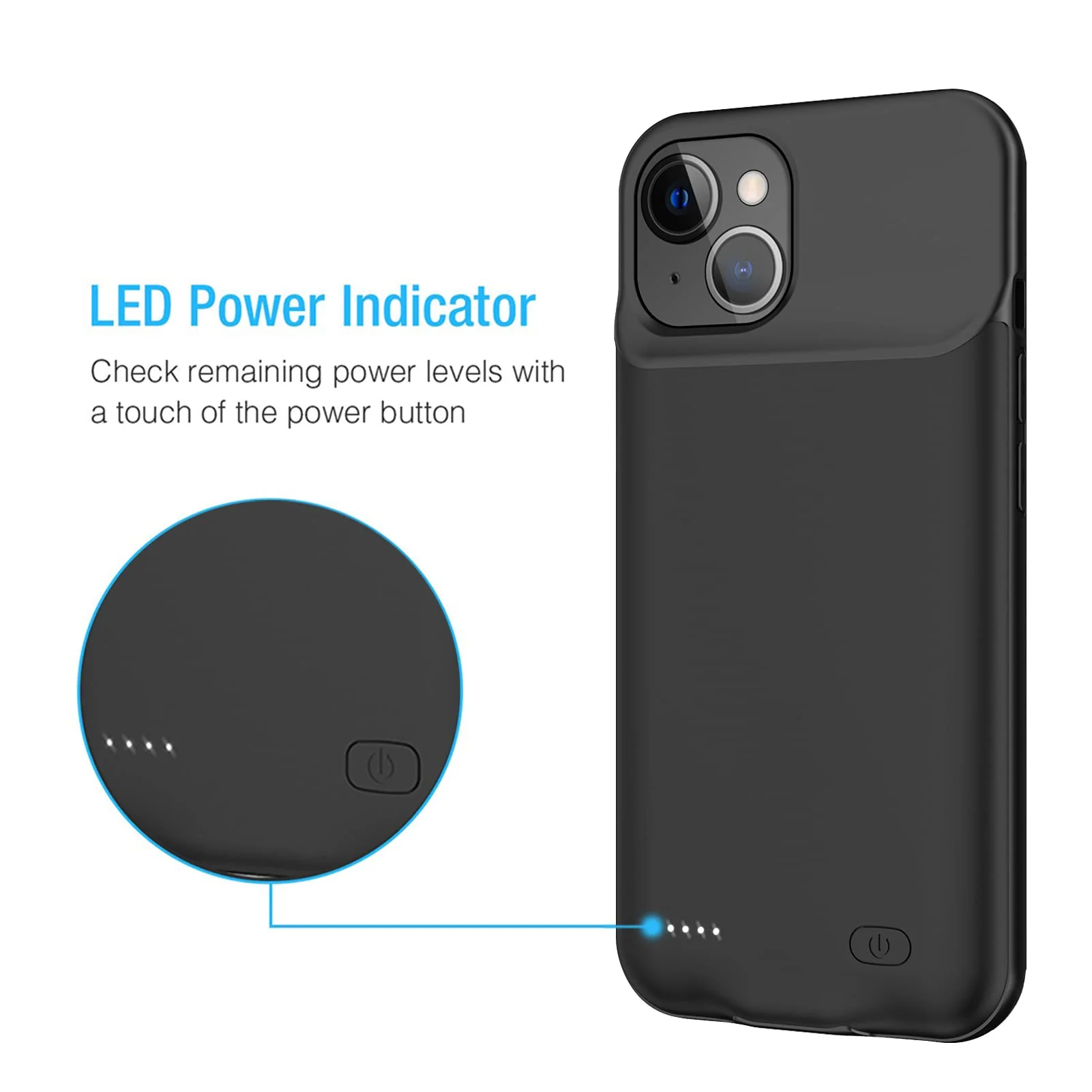 Battery Case for iPhone 13, Enhanced 7000mAh Ultra Thin Portable Protective Smart Charging Case Support Carplay Compatible with iPhone 13 (6.1 inch) Rechargeable Extended Battery Charger Case (Black) - Image 3