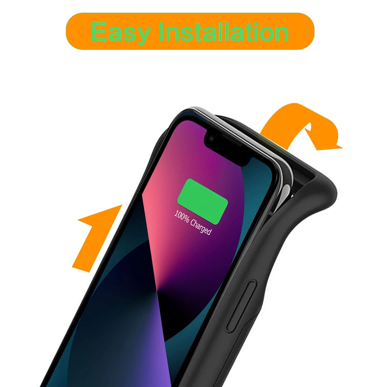 Battery Case for iPhone 13, Enhanced 7000mAh Ultra Thin Portable Protective Smart Charging Case Support Carplay Compatible with iPhone 13 (6.1 inch) Rechargeable Extended Battery Charger Case (Black) - Image 4