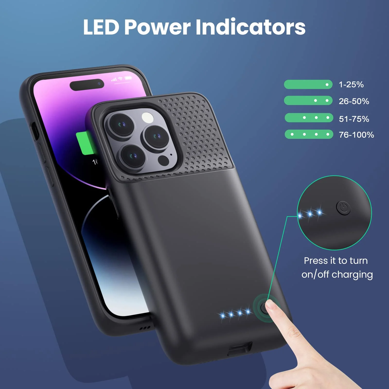 Battery Case for iPhone 14 Pro (6.1 Inch), [2024 Upgraded] Ultra-Slim 7200mAh Portable Extended Charger Case Cover Rechargeable Battery Pack for iPhone 14Pro Charging Case (Black) Black - Image 7