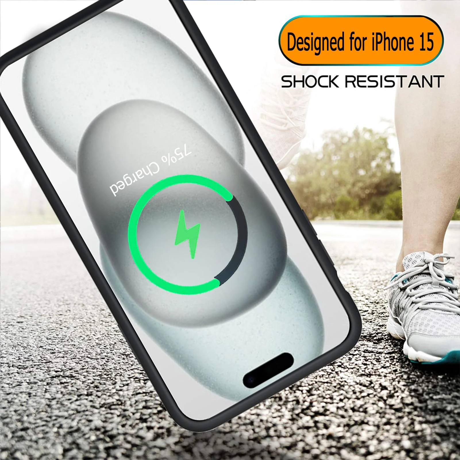 Battery Case for iPhone 15, Full Encircle 10000mAh High Capacity Rechargeable Portable Charger Case Extended Battery Pack Compatible with iPhone 15 (6.1 inch) Wireless Charging Case with Carplay-Black iPhone 15 (6.1 inch) - Image 4