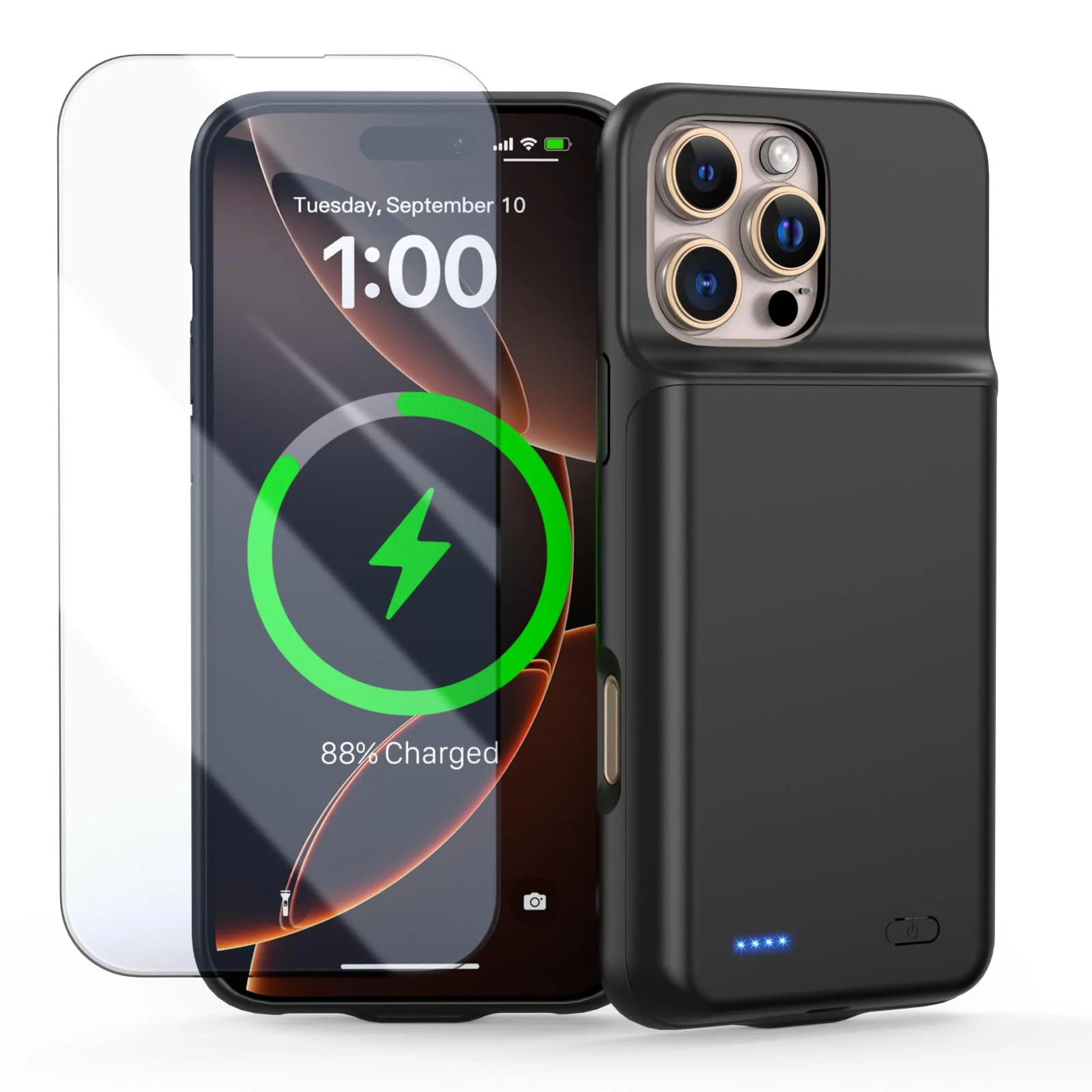 Battery Case for iPhone 16 Pro Max,Ultra-Slim 7000mAh Portable Charging Case,Extended Charger Case,[2024 Upgraded] Case Battery for iPhone 16 Pro Max-6.9inch,Black For iPhone 16 Pro Max（6.9inch） Black