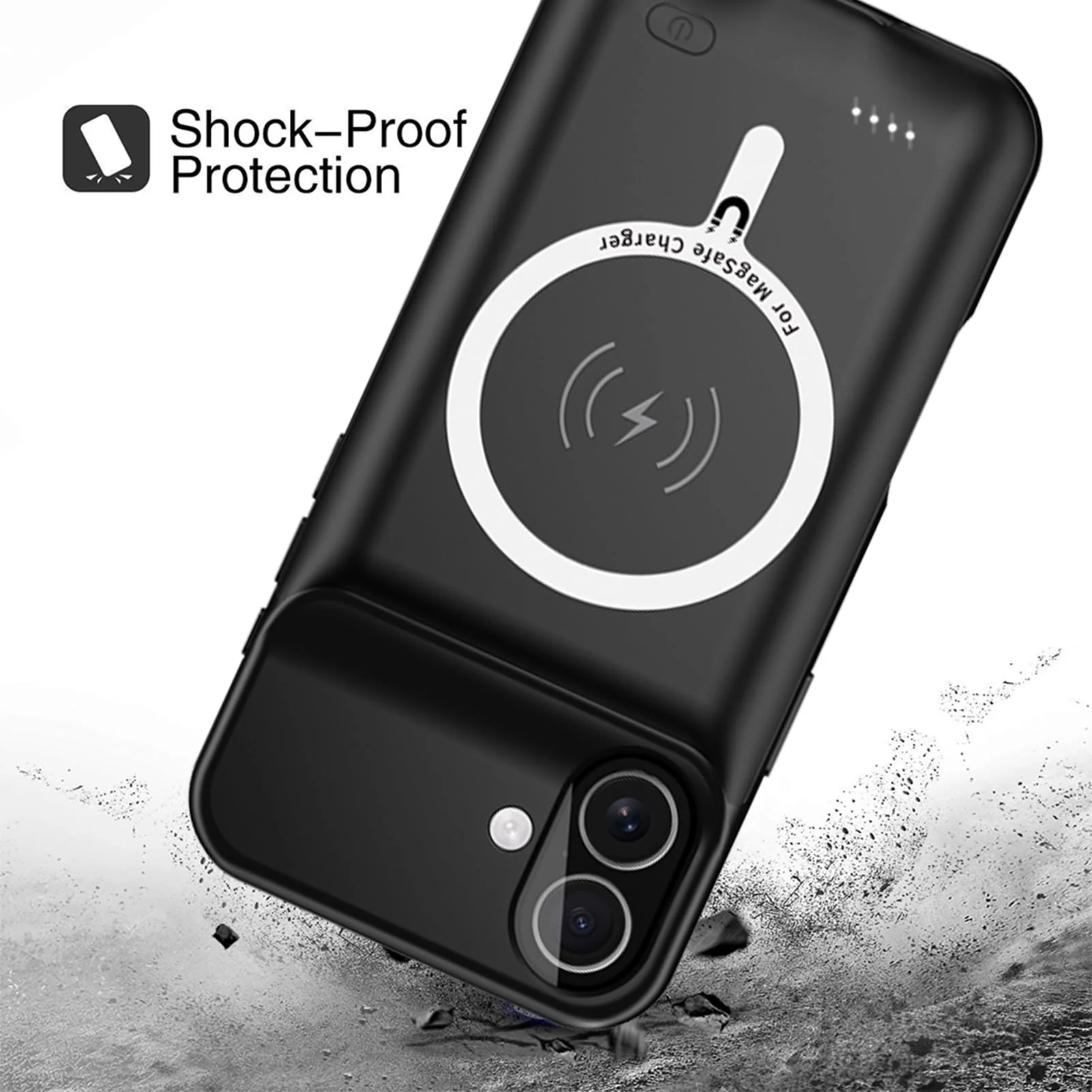 Battery Case for iPhone 16, Upgraded 10000mAh Battery Pack Rechargeable Charger Case Support Carplay with Wireless Charging Compatible for iPhone 16 (6.1 inch) External Battery Charging Case (Black) - Image 5