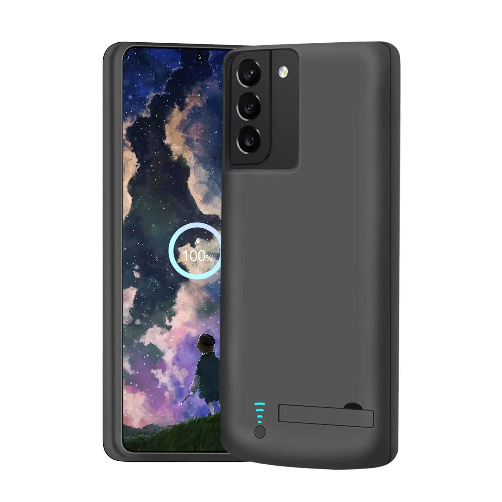 Battery Case for Samsung Galaxy S22+ / S22 Plus, 5000mAh Rechargeable Extended Battery Charging Charger Case, Add 100% Extra Juice, Not for S22 or S22 Ultra (6.6 inch) Black