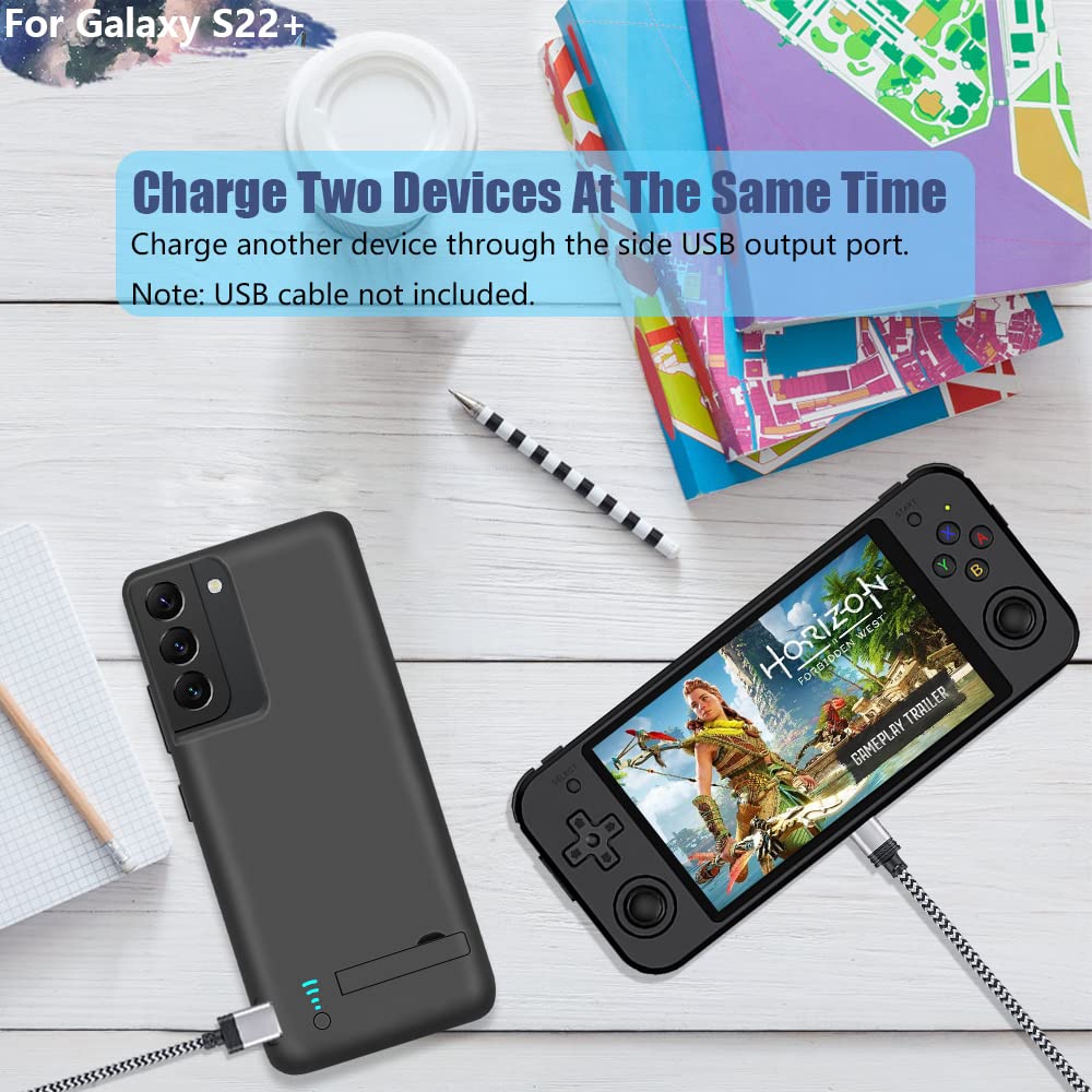 Battery Case for Samsung Galaxy S22+ / S22 Plus, 5000mAh Rechargeable Extended Battery Charging Charger Case, Add 100% Extra Juice, Not for S22 or S22 Ultra (6.6 inch) Black - Image 7