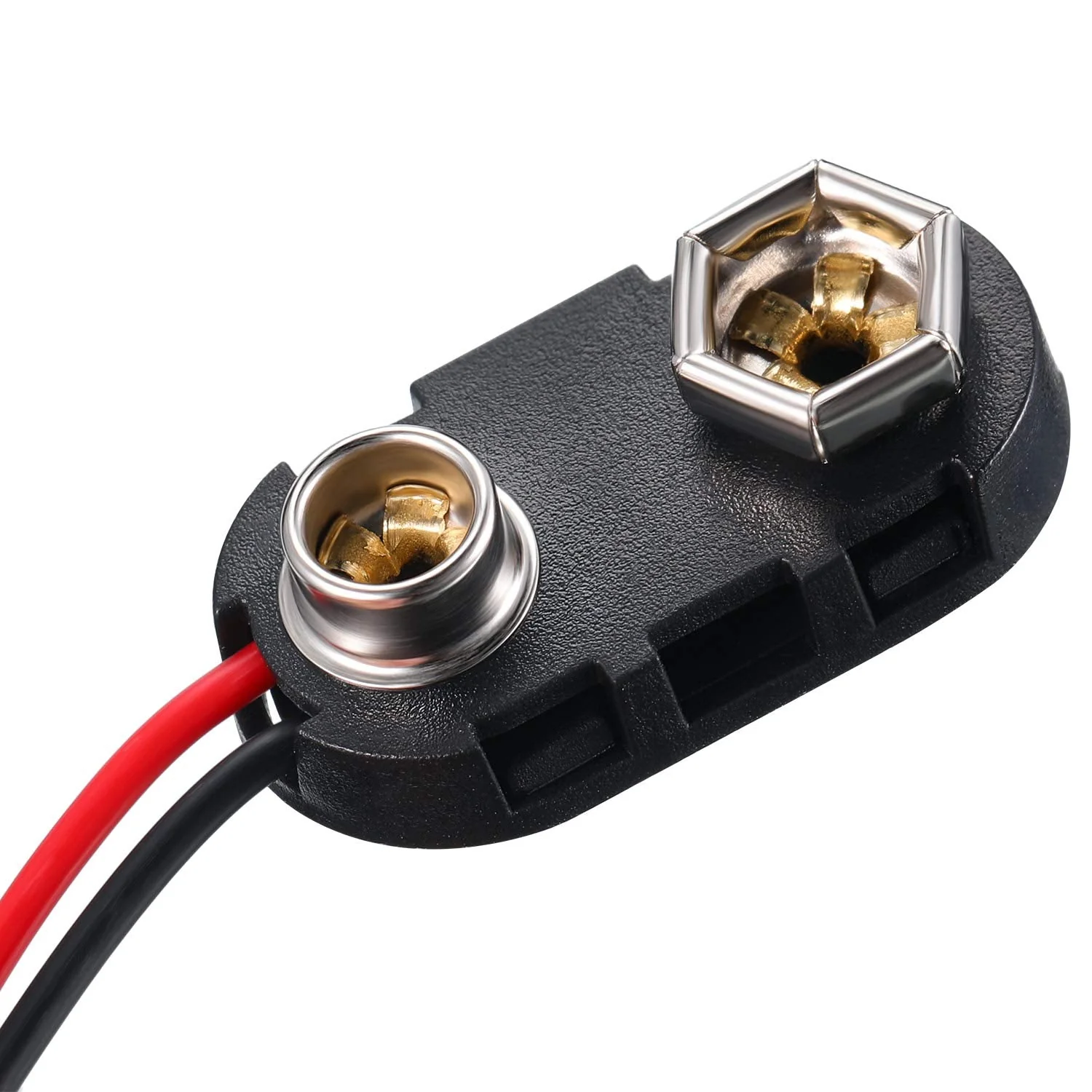 BBTO 20 Pack 9 V Battery Clip Connector Long Cable Connection Hard Shell Black Red Connector (I Type) - Image 5
