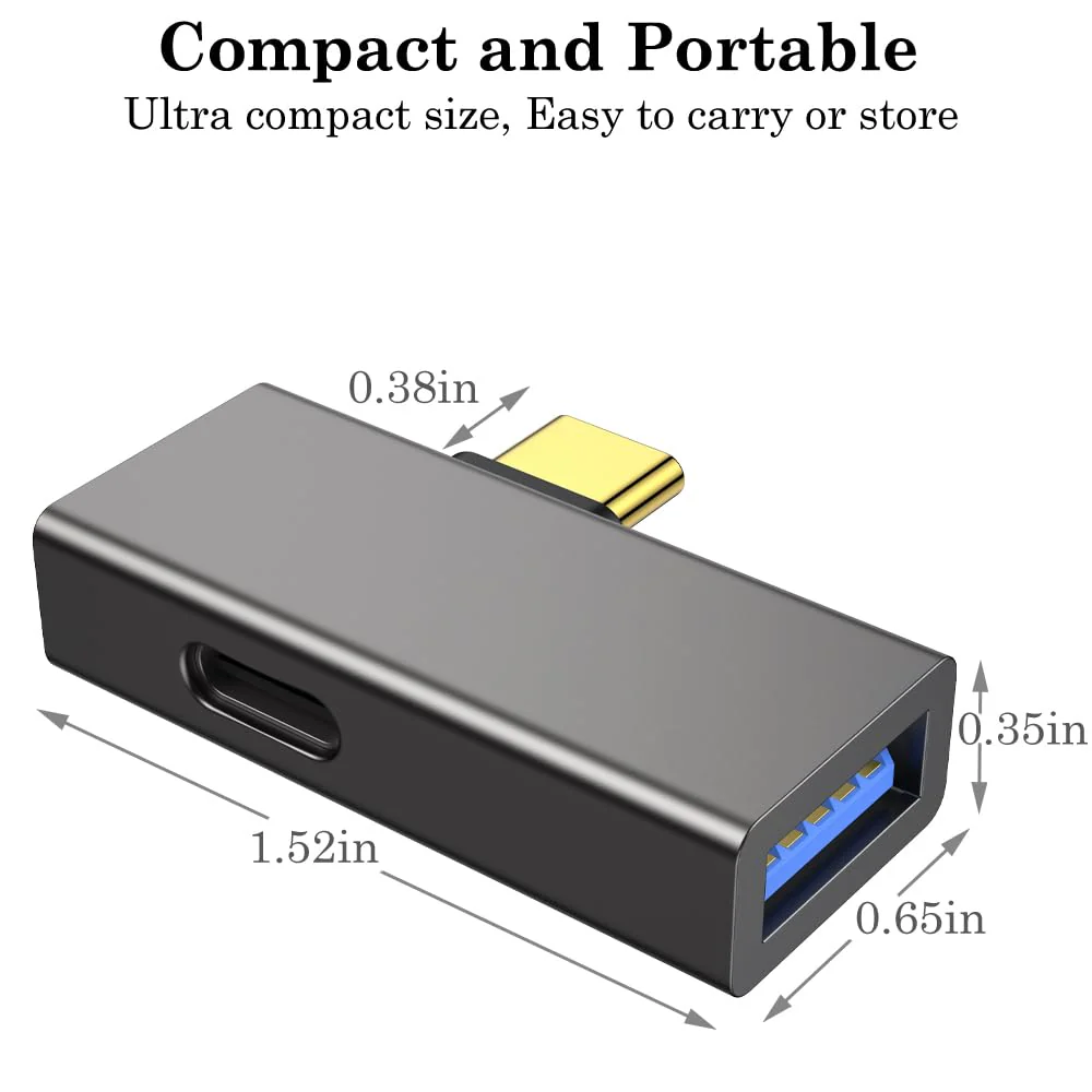 BCLINK 2-in-1 USB C to USB 3.1 Adapter with 100W Charging Port, Thunderbolt 4/3 OTG Converter for Meta Quest 2, iPhone 15, MacBook, iMac, iPad and More - Space Gray - Image 6