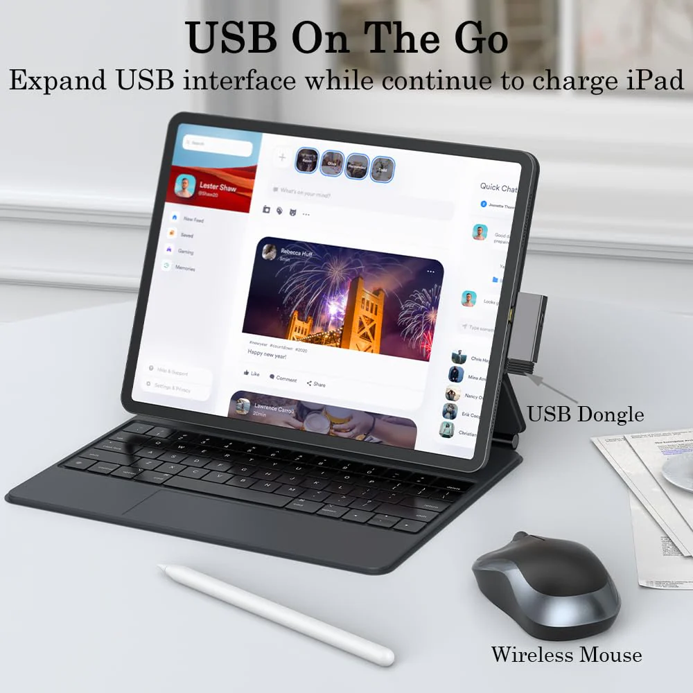 BCLINK 2-in-1 USB C to USB 3.1 Adapter with 100W Charging Port, Thunderbolt 4/3 OTG Converter for Meta Quest 2, iPhone 15, MacBook, iMac, iPad and More - Space Gray - Image 7