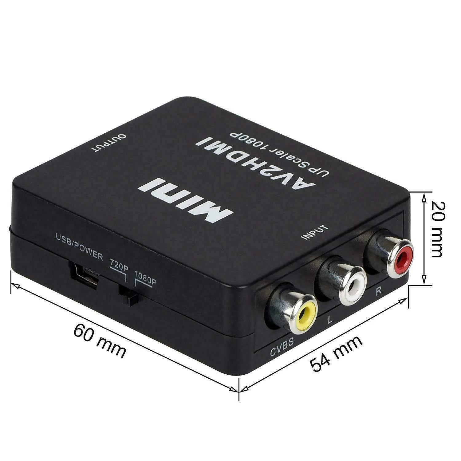 BD&M AV to HDMI Converter, RCA to HDMI, 1080P Mini RCA Composite CVBS Video Audio Converter Adapter Support PAL/NTSC for TV/PC/ PS3/ STB/Xbox VHS/VCR/Blue-Ray DVD Players - Black - Image 6