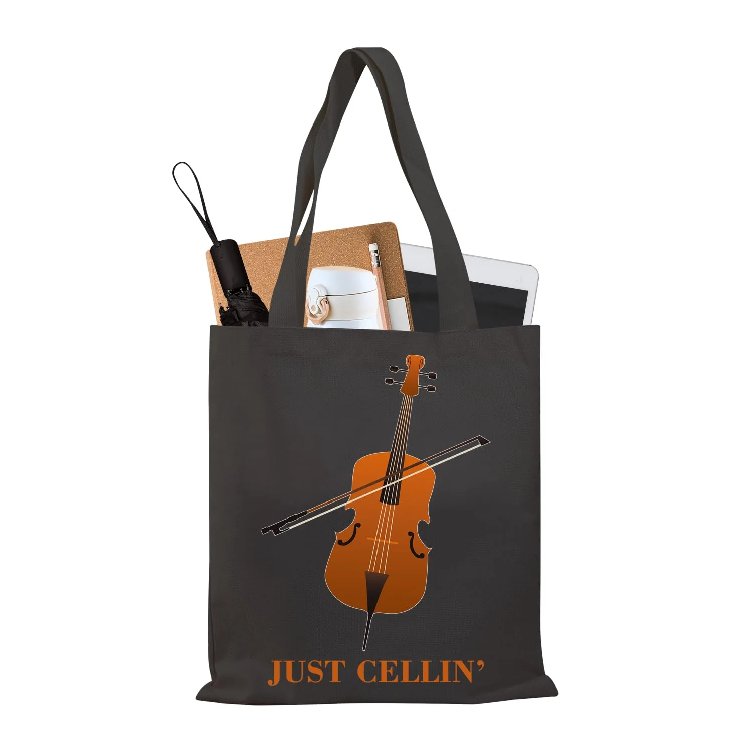 BDPWSS Cello Gift Cello Music Tote Bag Just Cellin’ Funny Cello Cellist Orchestra Musician Reusable Handbag Cello Player Gift Just Cellin Bltg