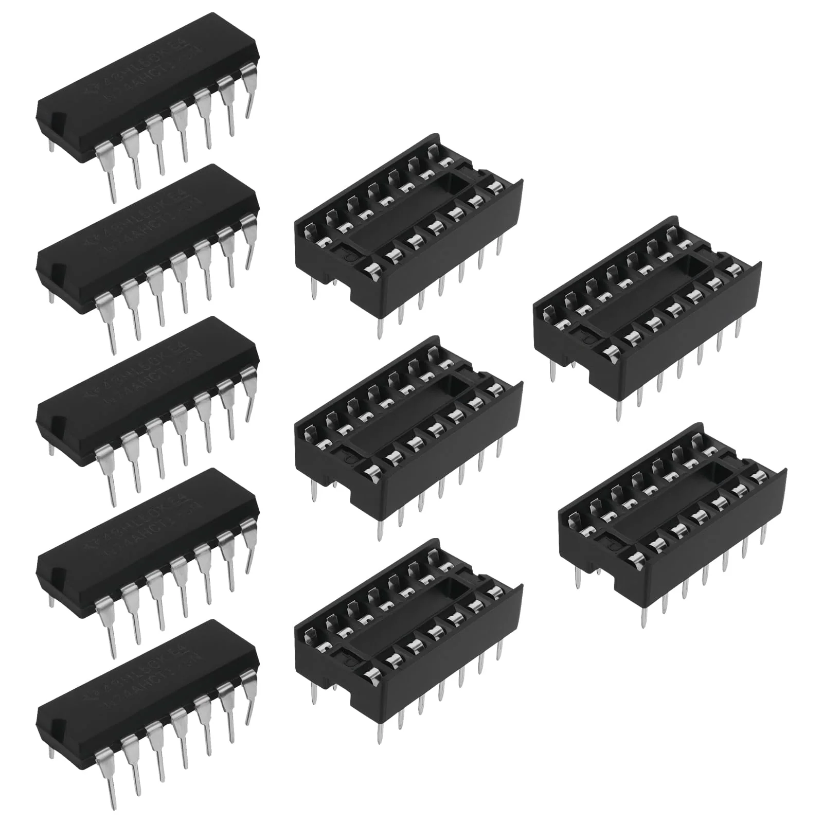 Be In Your Mind 5 Sets SN74AHCT125N Quad-Bus Buffer Chips with Three States and Sockets for Buffering Digital Circuits