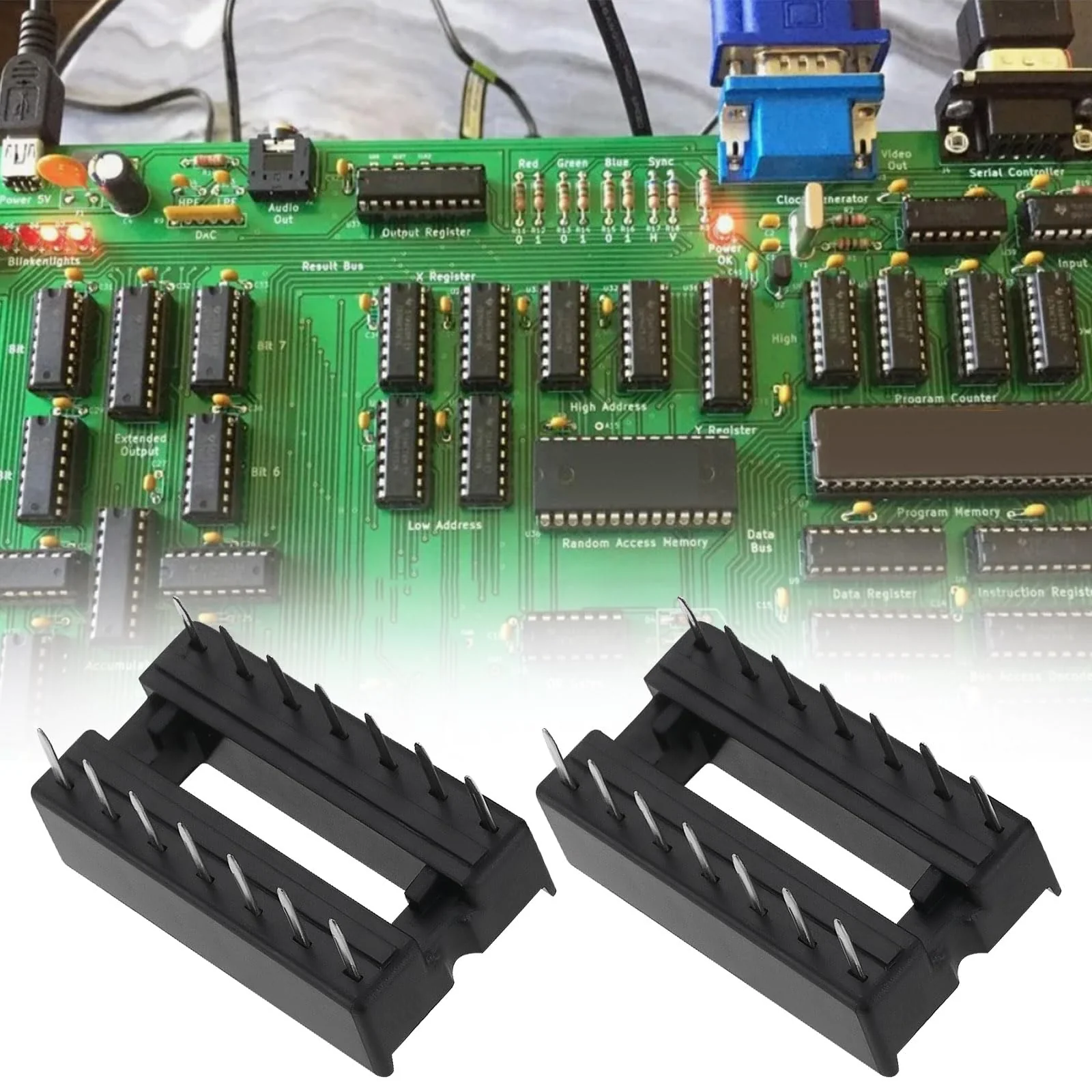 Be In Your Mind 5 Sets SN74AHCT125N Quad-Bus Buffer Chips with Three States and Sockets for Buffering Digital Circuits - Image 2