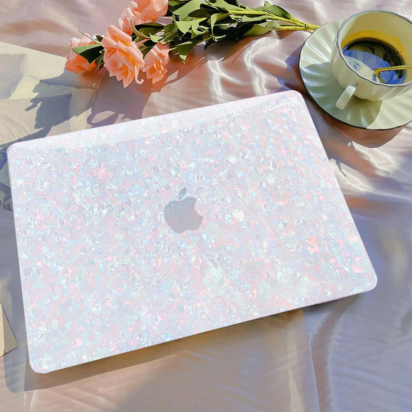 BELKA Compatible with MacBook Pro 13 inch Case M2 2024 2023 2022 2021-2016 A2338 M1 A2251 A2289 A2159 A1989 A1708 A1706, Plastic Hard Shell Case+Keyboard Cover+Screen Protector, Shiny Pearl - Image 2