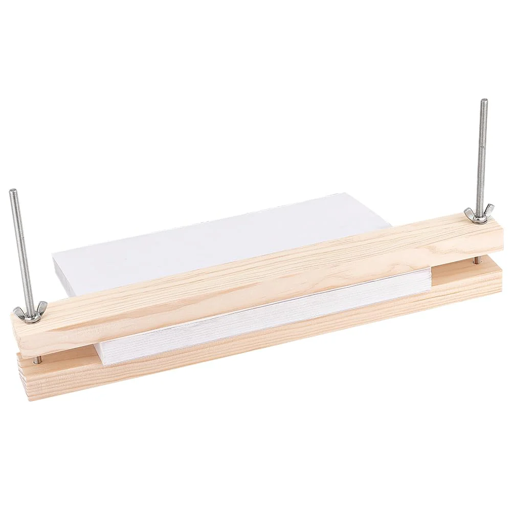 BENECREAT Wooden Bookbinding Press Large Press Bookbinder 15x1.5 Inch Flat Paper Press Machine Wood Form Factor Padding Press for Home, School, Office DIY Bookbinding