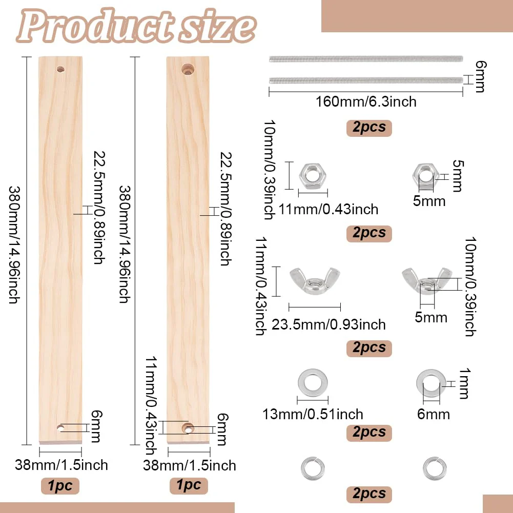 BENECREAT Wooden Bookbinding Press Large Press Bookbinder 15x1.5 Inch Flat Paper Press Machine Wood Form Factor Padding Press for Home, School, Office DIY Bookbinding - Image 2