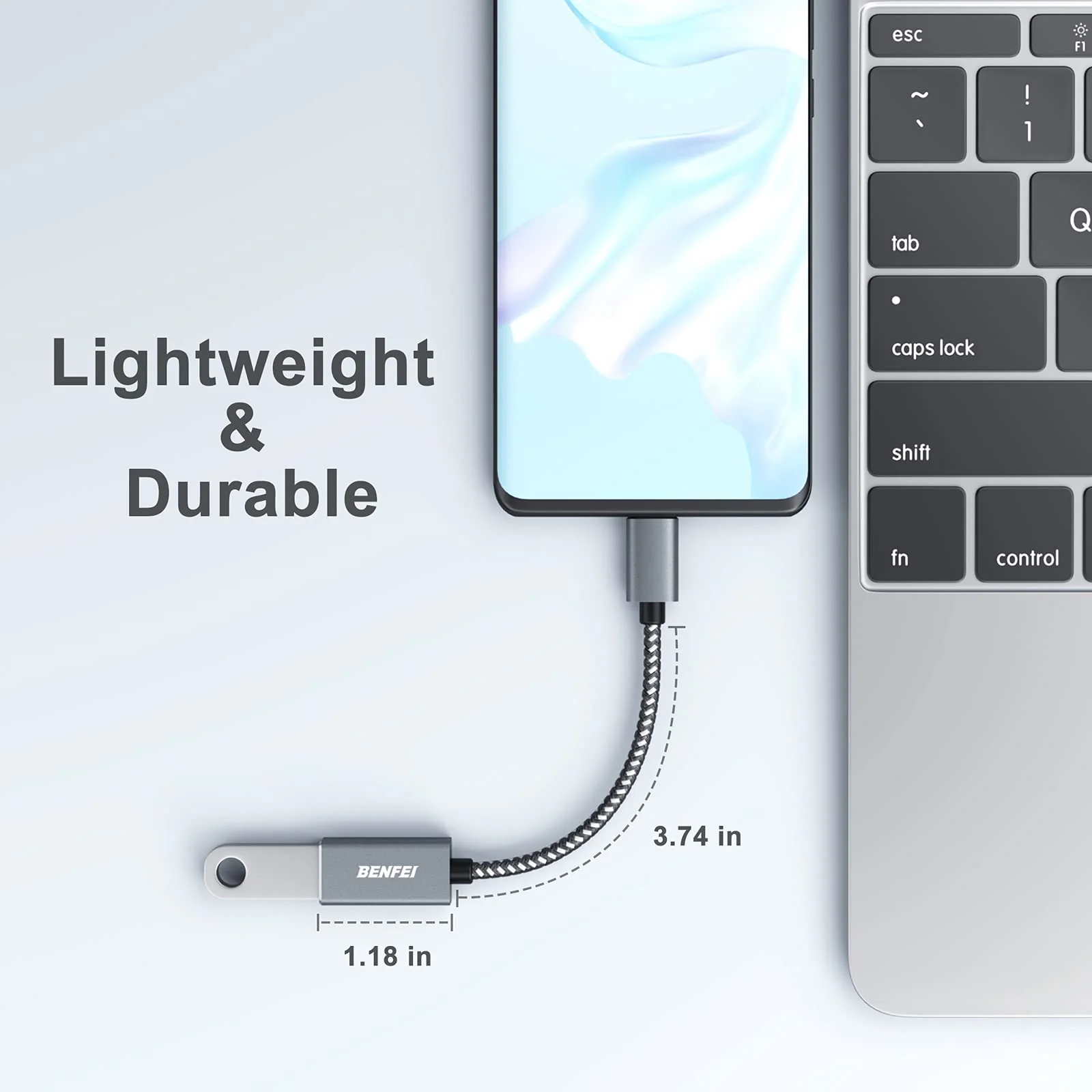 BENFEI USB C to USB 3.0 Adapter, 2 Pack USB C to A Male to Female Adapter Compatible with iPhone 15 Pro/Max, MacBook Pro/Air 2023, iMac, S23, XPS 17 Grey - Image 5