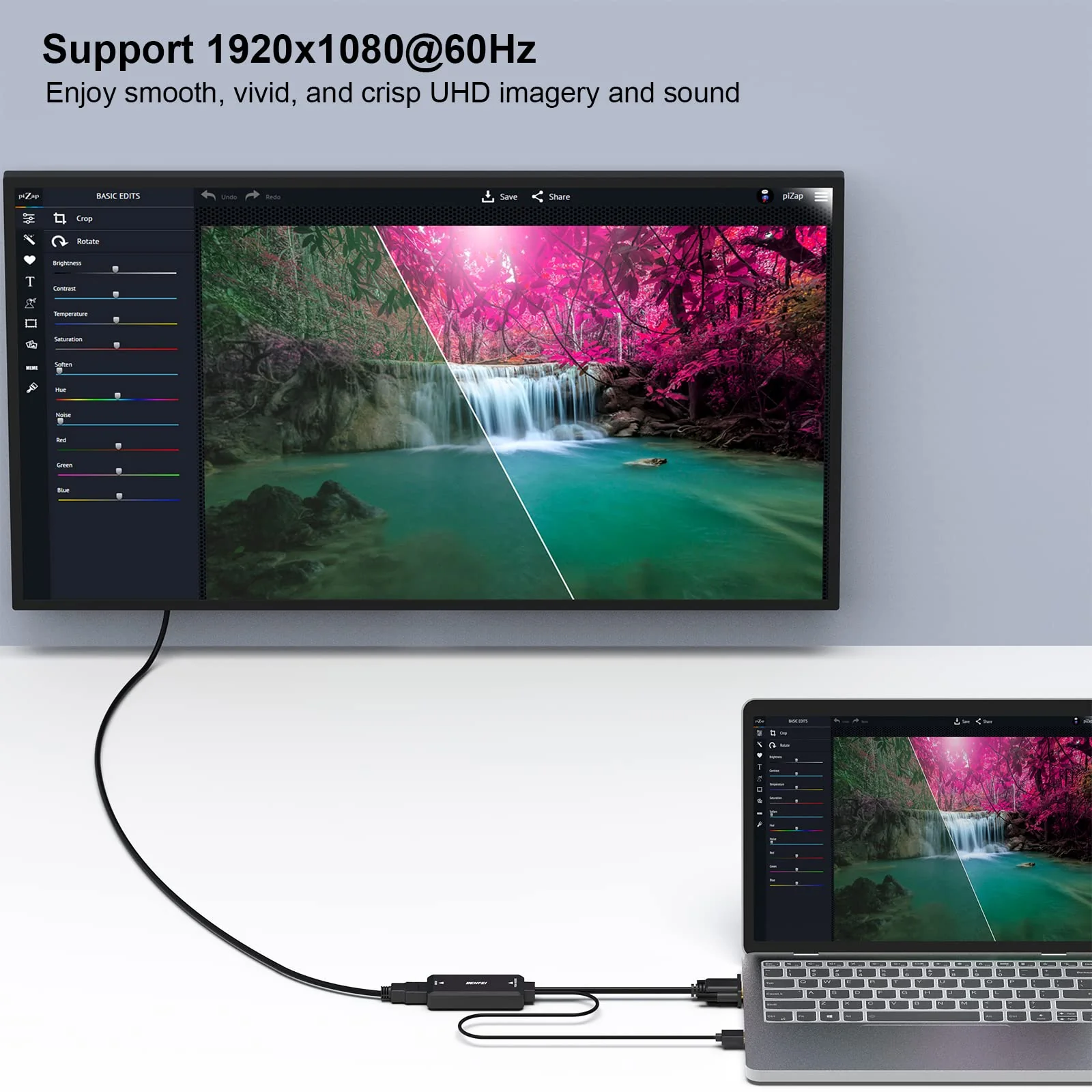 BENFEI VGA to HDMI Adapter, 1080P Converter with Audio from Computer/Laptop VGA Source to HDMI TV/Monitor 1pack VGA Source to HDMI Monitor - Image 5