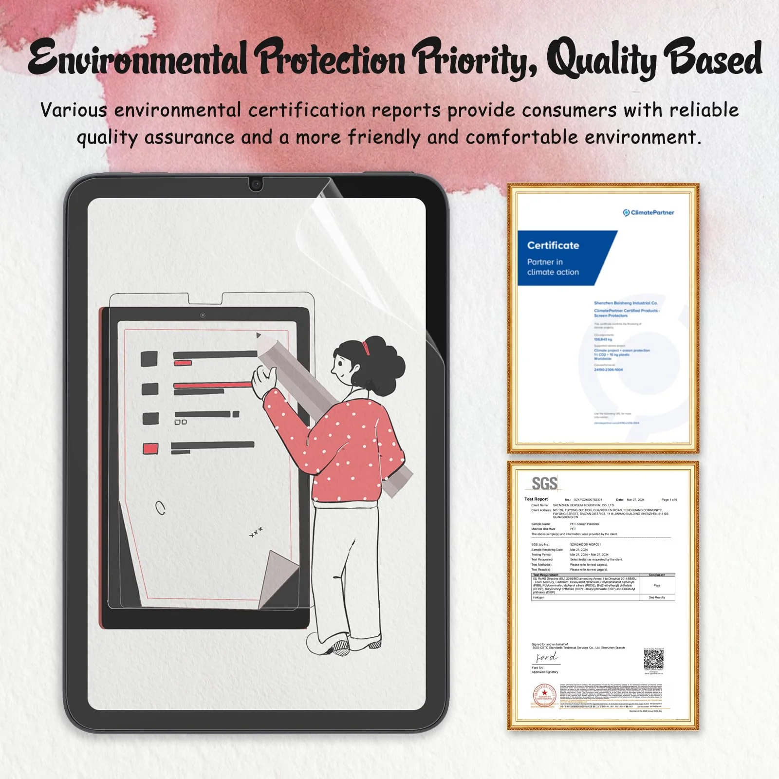 bersem [2 Pack Matte Surface Screen Protector Compatible with iPad Mini 6 (8.3 inch) 2021 Anti Glare for iPad Mini 6th Generation Drawing Bubble Free High Touch Sensitivity Case Friendly 8.3 inch - Image 7