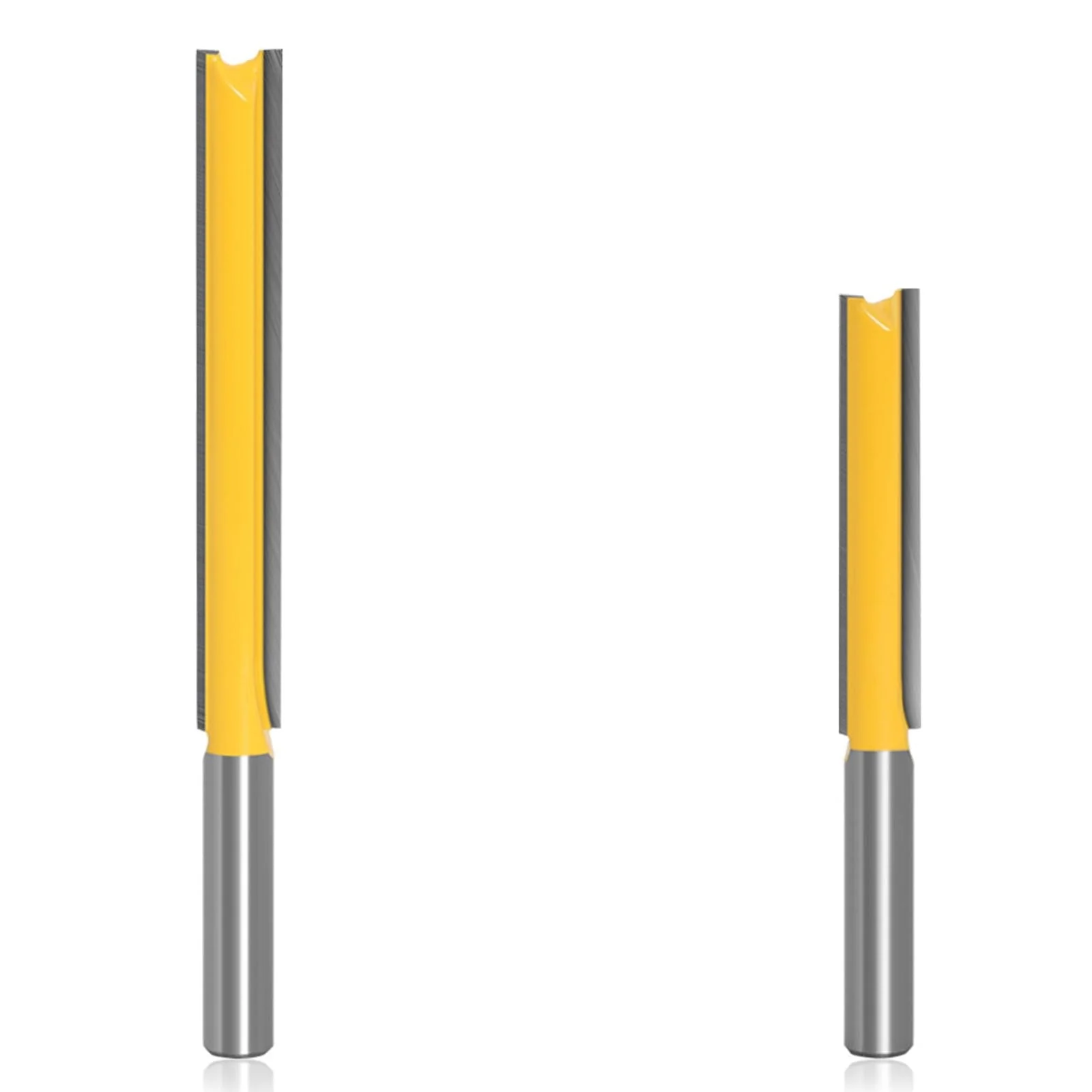 Bestgle Straight Cutter Cutting Blade 8 mm Shank Router Bit 2 Piece Cutter Groove Cutter Wood Cutter Bit Set Extension Cutter for Router Extra Long Cutting Length Straight Flush Cutter 50 mm 76 mm