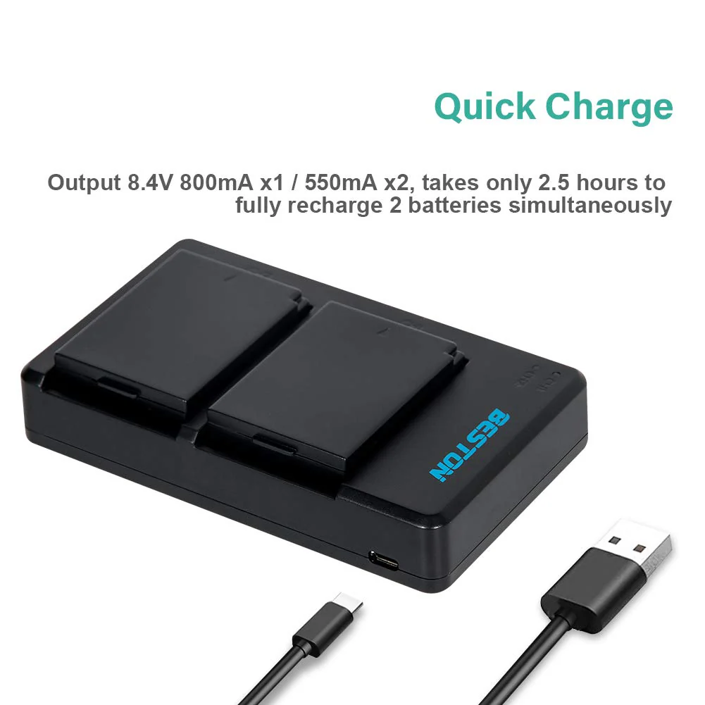 BESTON LP-E10 Battery and Charger for Canon EOS Rebel T7 T6 T5 T3 T100 1100D 1200D 1300D 2000D 4000D DSLR Camera (2-Pack) - Image 5