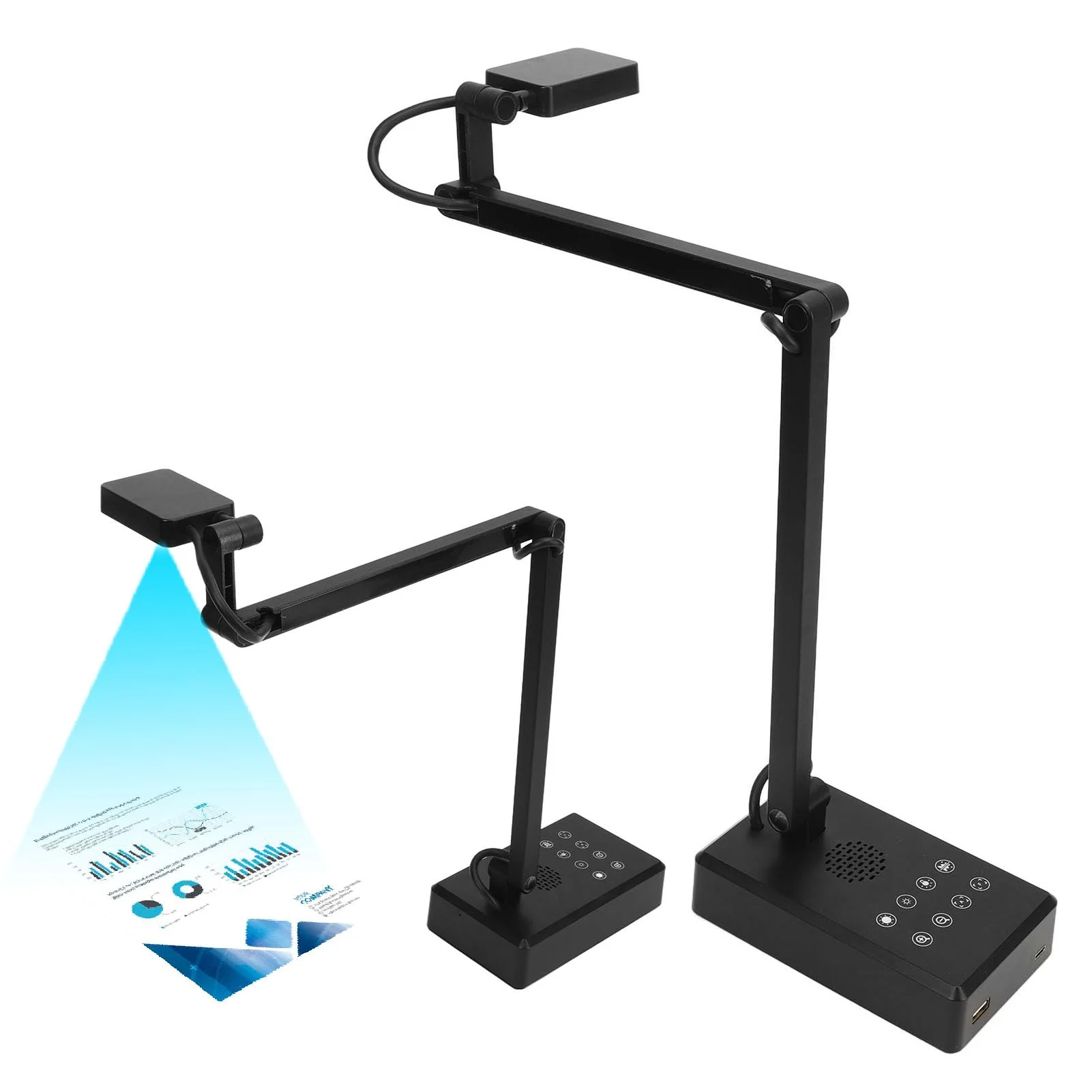 Bewinner 4K 16MP Ultra Document Camera & Webcam, USB Overhead Projector CMOS Image Sensor Adjustable Angle for Live Demo, Remote Teaching for OS X for Windows for OBS for Android