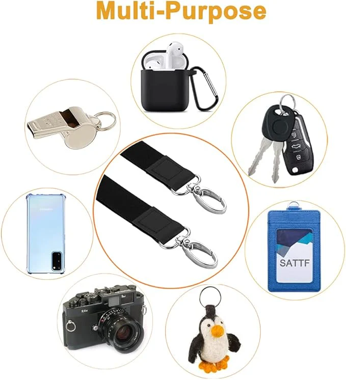 BFSD·DM Phone Lanyard,Cell Phone Lanyards for Around The Neck,Adjustable Nylon Phone Strap Crossbody Compatible with Most Smartphones with Full Coverage Case(Black) Black - Image 5