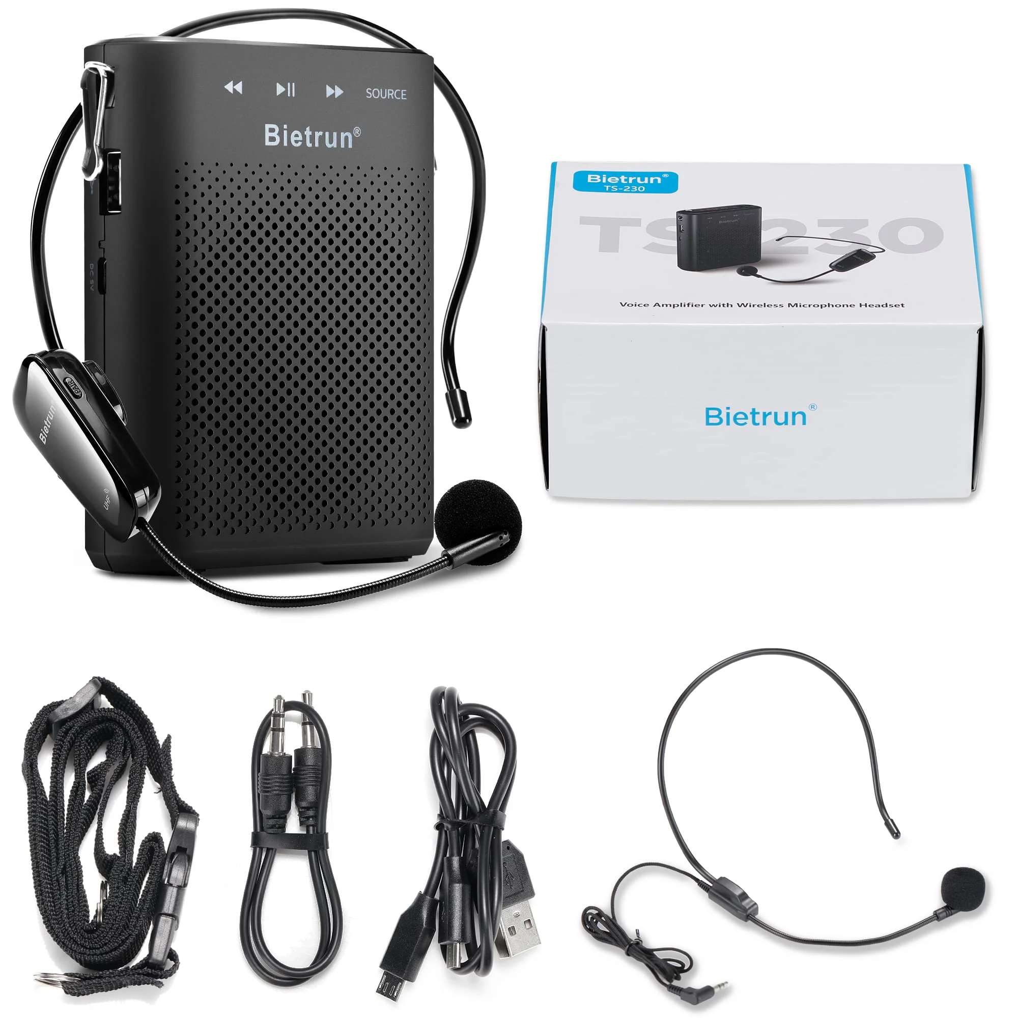 Bietrun Voice Amplifier for Teachers with Bluetooth, Portable Rechargeable Wireless Voice Amplifier with Headset Microphone Portable Megaphone Speaker for Teaching, Coach, Instructor, Tour Guide - Image 9