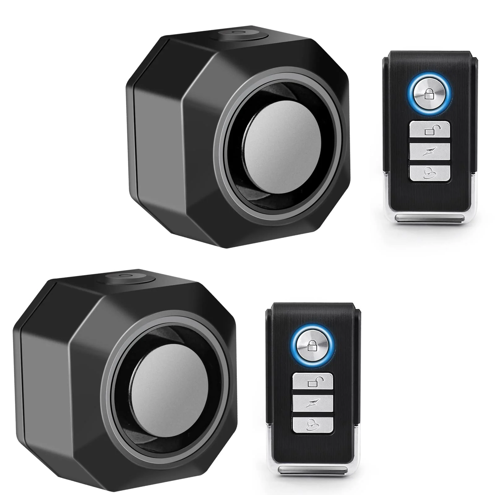 Bike Alarms for Ebikes Accessories, Electric Scooter Accessories, Car Alarm System with Motion Sensor, Wireless Antitheft Products, Waterproof Vibration Bike Alarms for Ebikes Bike Scooter Car 2 pack