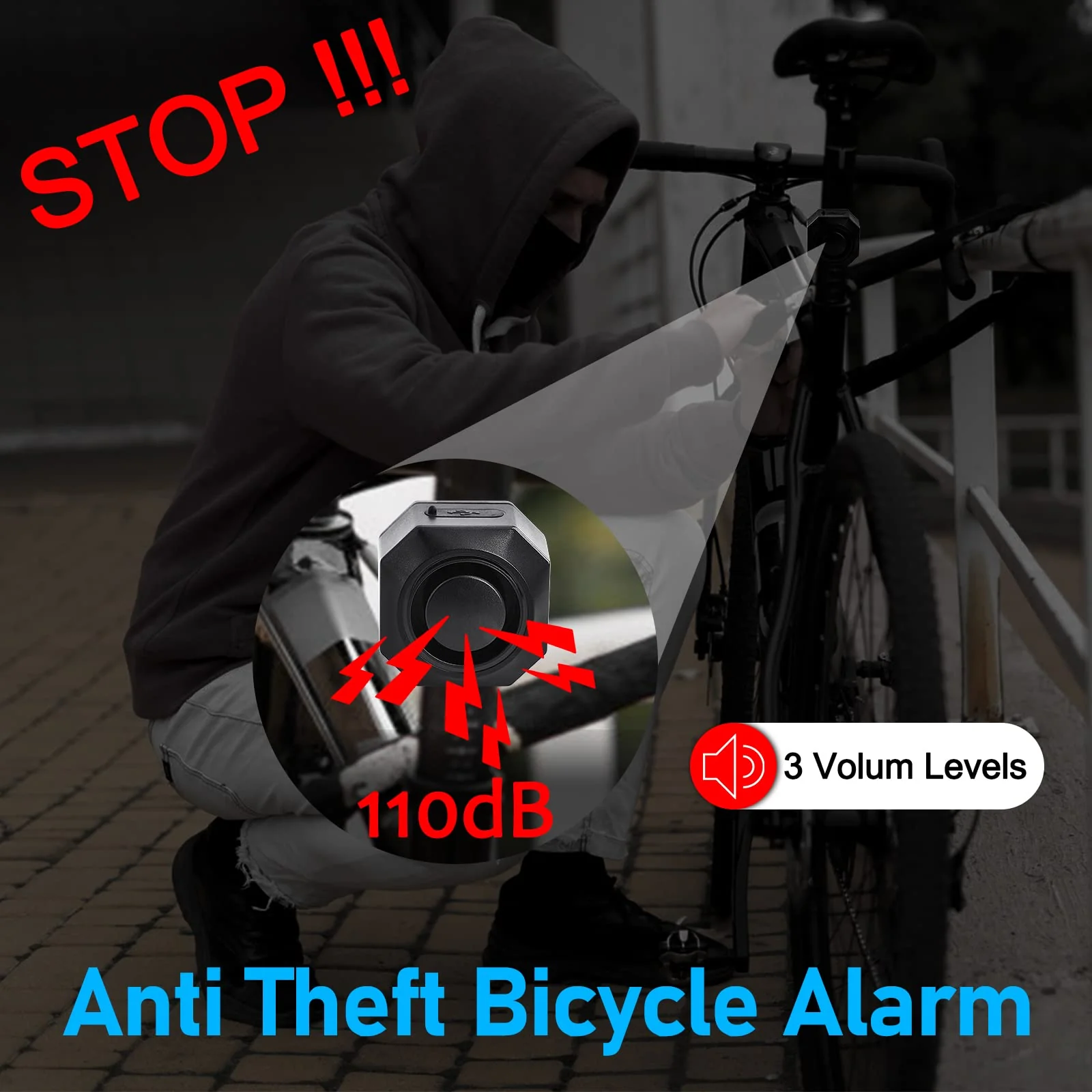 Bike Alarms for Ebikes Accessories, Electric Scooter Accessories, Car Alarm System with Motion Sensor, Wireless Antitheft Products, Waterproof Vibration Bike Alarms for Ebikes Bike Scooter Car 2 pack - Image 2