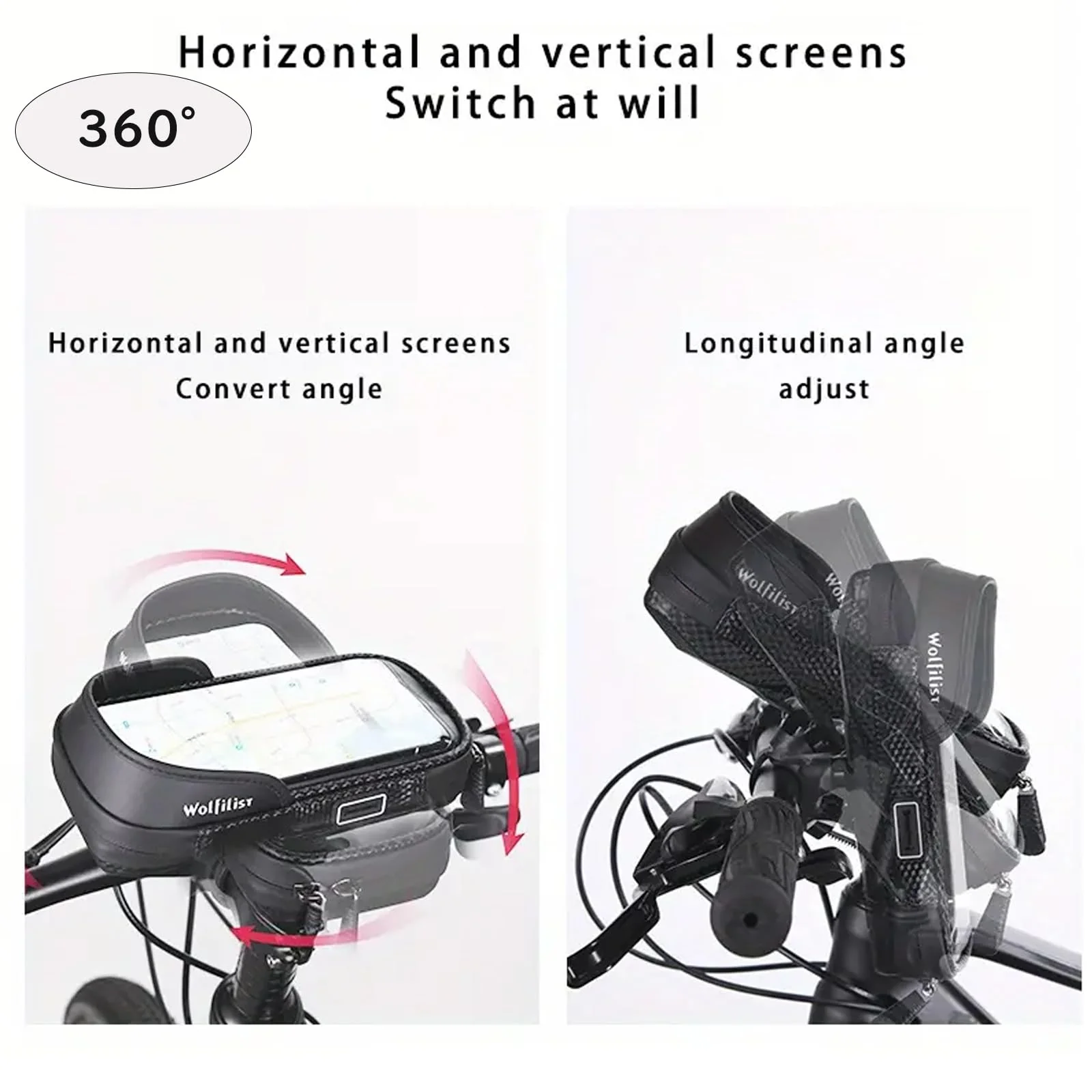 Bike Phone Holder EVA Waterproof Bike Front Frame Bag Top Tube Bike Bag Bicycle Phone Mount Cycling Pouch with Rain Cover Bike Accessories Gifts for Cyclists Men - Image 4