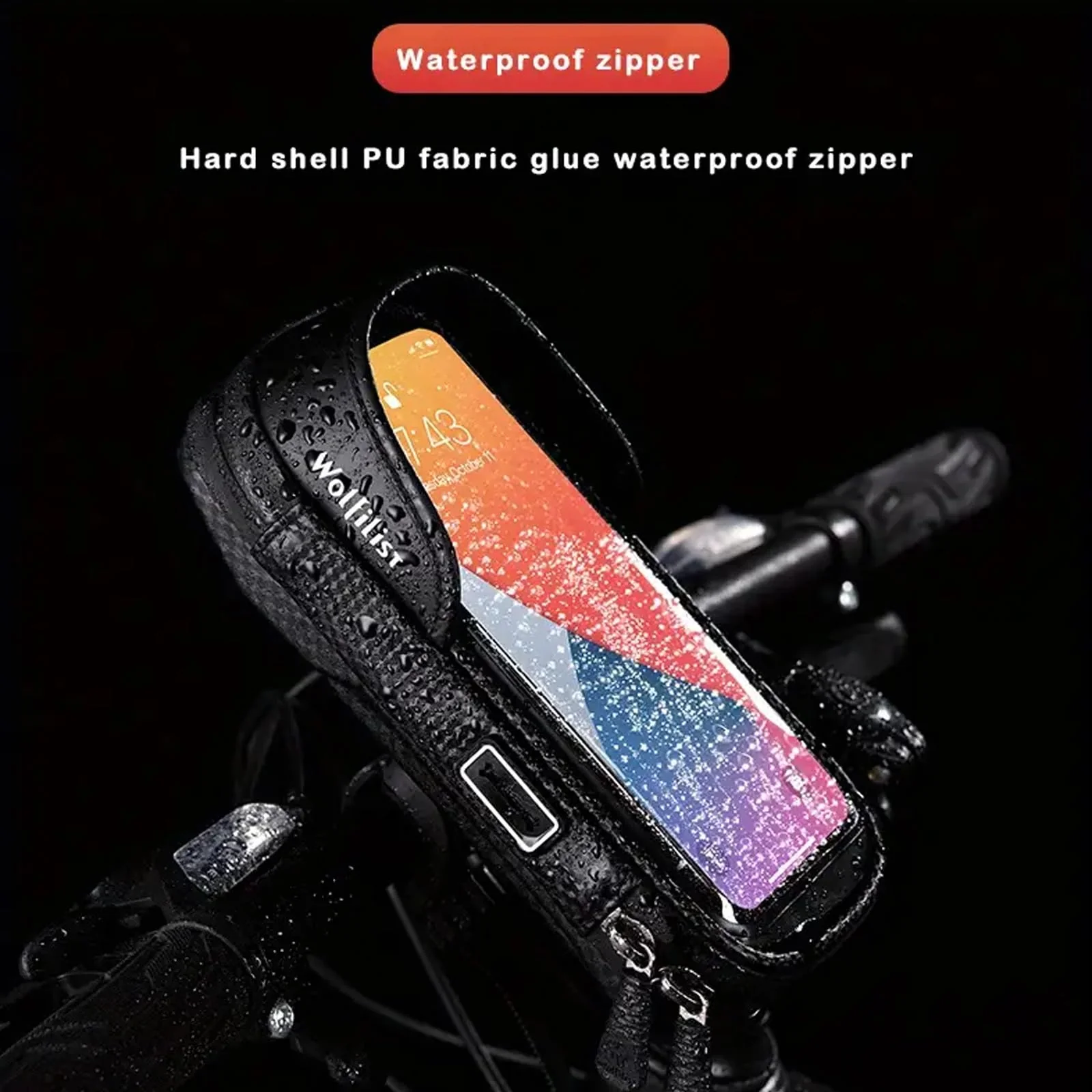 Bike Phone Holder EVA Waterproof Bike Front Frame Bag Top Tube Bike Bag Bicycle Phone Mount Cycling Pouch with Rain Cover Bike Accessories Gifts for Cyclists Men - Image 6