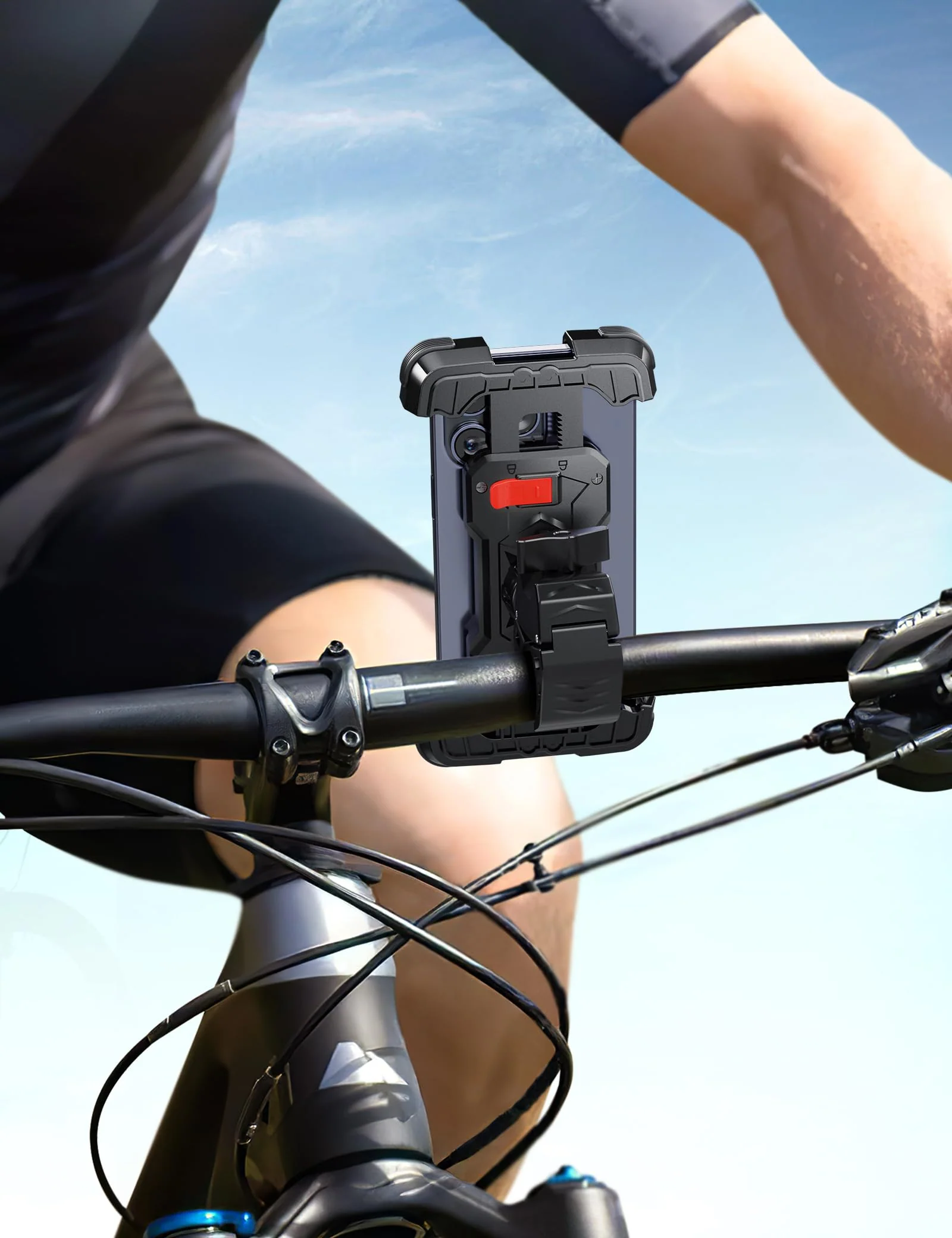 Bike Phone Holder Universal Motorcycle Phone Holder for Road Bike MTB Scooter with 360 Rotate for 4.7-7.2 Inch Smartphone - Image 7