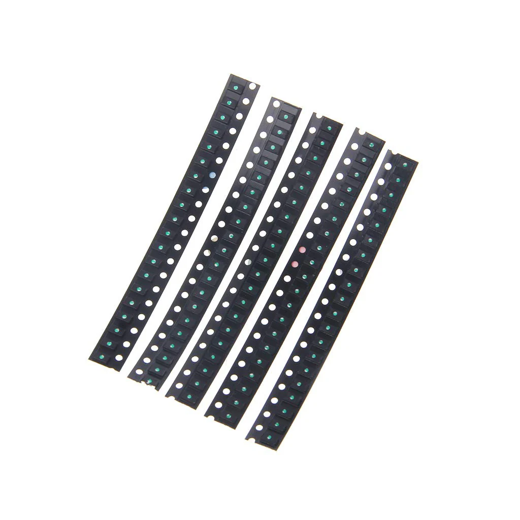 BIlinli 100 Pieces 5 Colours 1206 SMD LED Light Red White Green Blue Yellow Assotment Kit