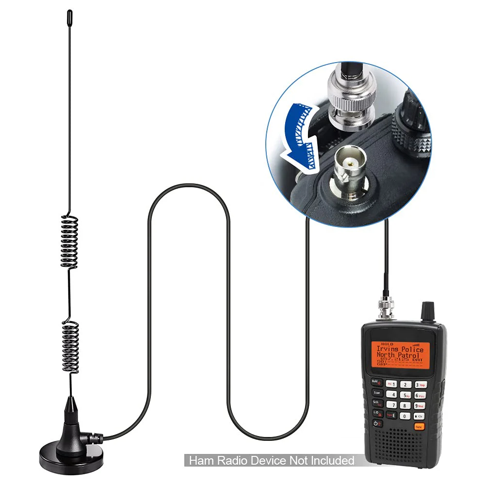 Bingfu 20-1300MHz Police Scanner Antenna Radio Magnetic Base HF VHF UHF Two Way Ham BNC Male Compatible with Uniden Bearcat Whistler Shack BNC Antenna - Image 4
