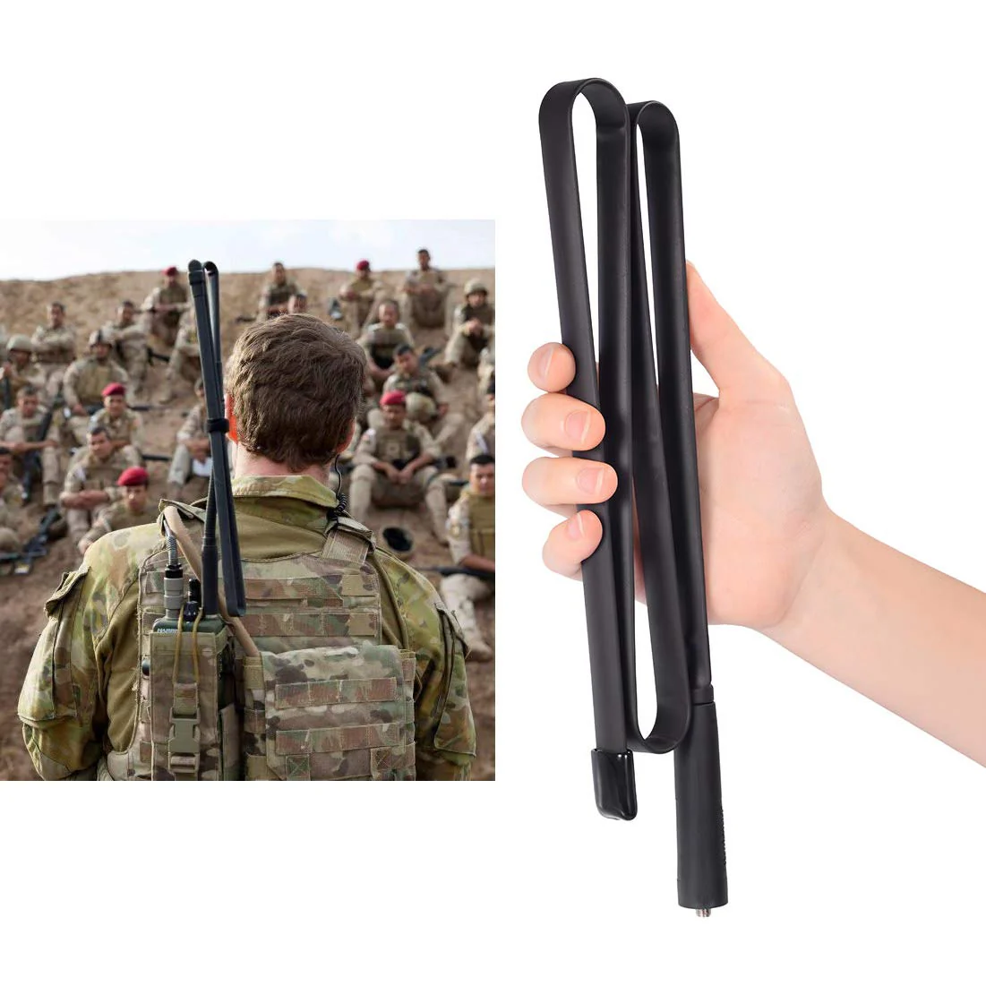 Bingfu Foldable CS Tactical SMA Female Ham Radio Antenna 2-Pack Dual Band VHF UHF 136-520MHz 42.5 inch Antenna for Kenwood Baofeng BF-F8HP UV-5R UV-82 BF-888S GT-3 Ham Two Way Radio Walkie Talkie 2-Pack 42.5 inch Antenna - Image 2