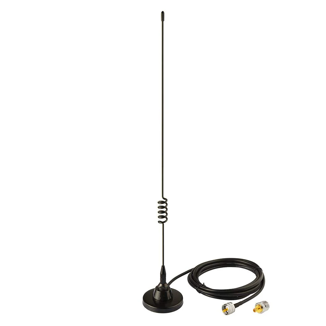 Bingfu Ham Radio Vehicle Car Mobile Radio Antenna Dual Band VHF UHF 136-174MHz 400-520MHz Magnetic Base PL259 Male Antenna for BTECH ICOM Kenwood Midland Yaesu TYT AnyTone Amateur Radio Two Way Radio with SMA Female Adapter - Image 2