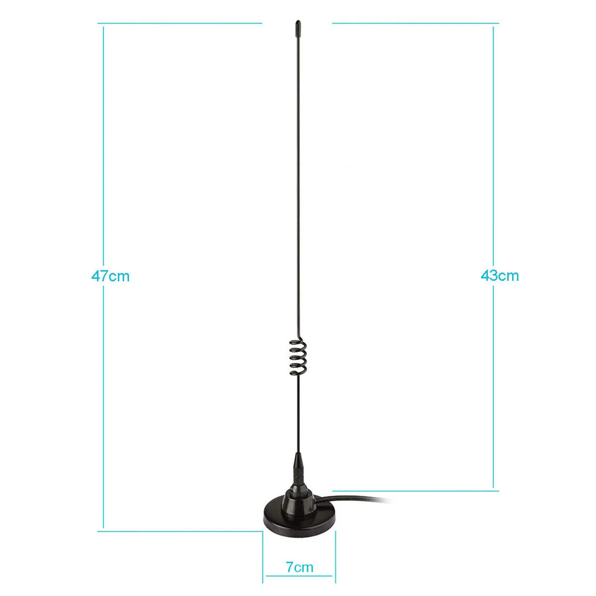 Bingfu Ham Radio Vehicle Car Mobile Radio Antenna Dual Band VHF UHF 136-174MHz 400-520MHz Magnetic Base PL259 Male Antenna for BTECH ICOM Kenwood Midland Yaesu TYT AnyTone Amateur Radio Two Way Radio with SMA Female Adapter - Image 3