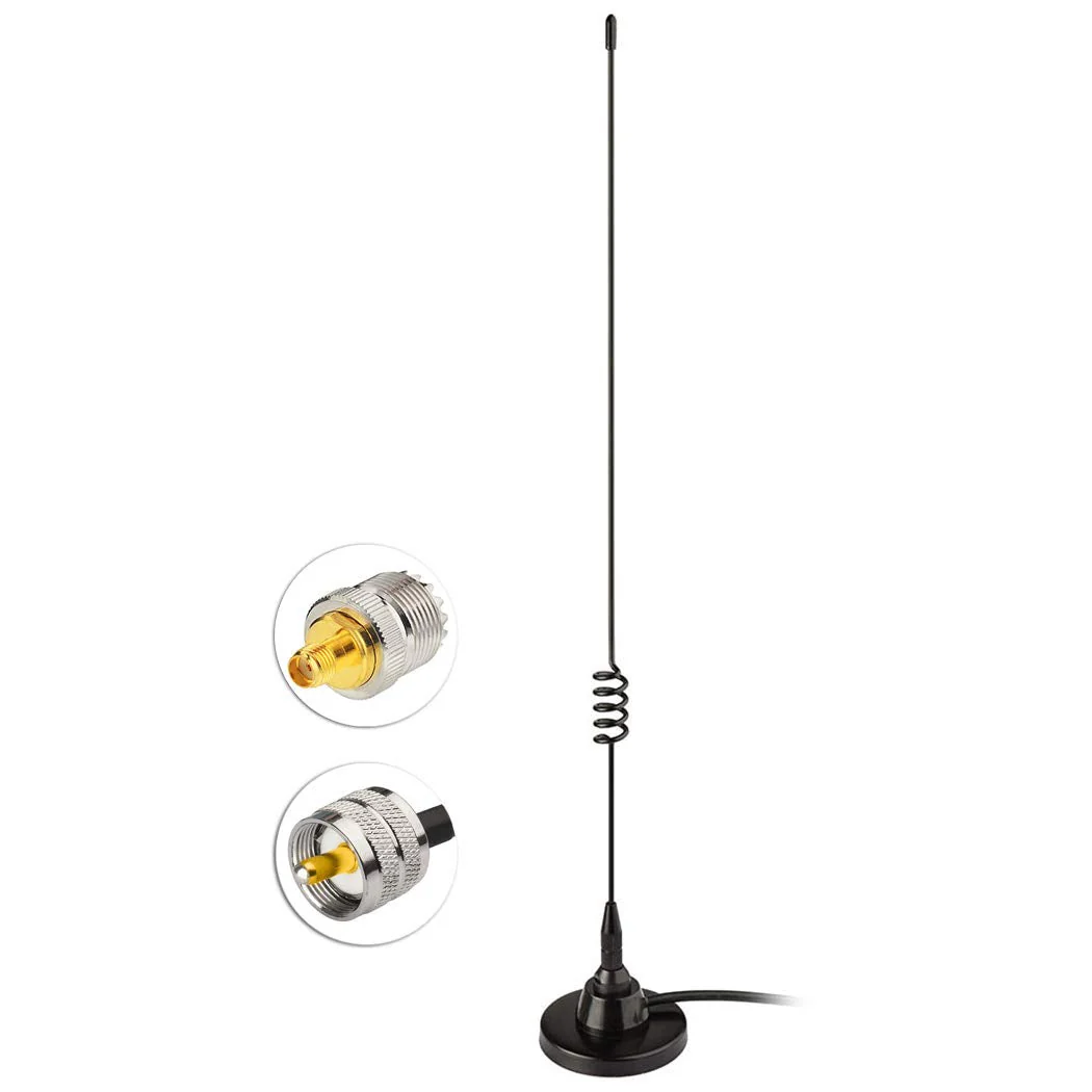 Bingfu Ham Radio Vehicle Car Mobile Radio Antenna Dual Band VHF UHF 136-174MHz 400-520MHz Magnetic Base PL259 Male Antenna for BTECH ICOM Kenwood Midland Yaesu TYT AnyTone Amateur Radio Two Way Radio with SMA Female Adapter - Image 8