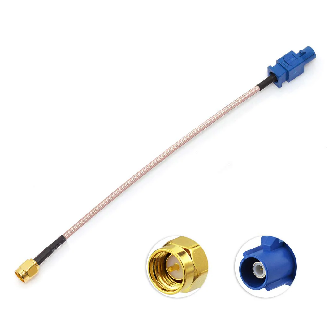 Bingfu Vehicle Car GPS Antenna Adapter Cable SMA Male to Fakra C Male Blue Coaxial Pigtail Cable 15cm 6 inch for Vehicle Truck SUV Car Stereo Head Unit GPS Navigation Receiver System GPS Tracker Modem - Image 3