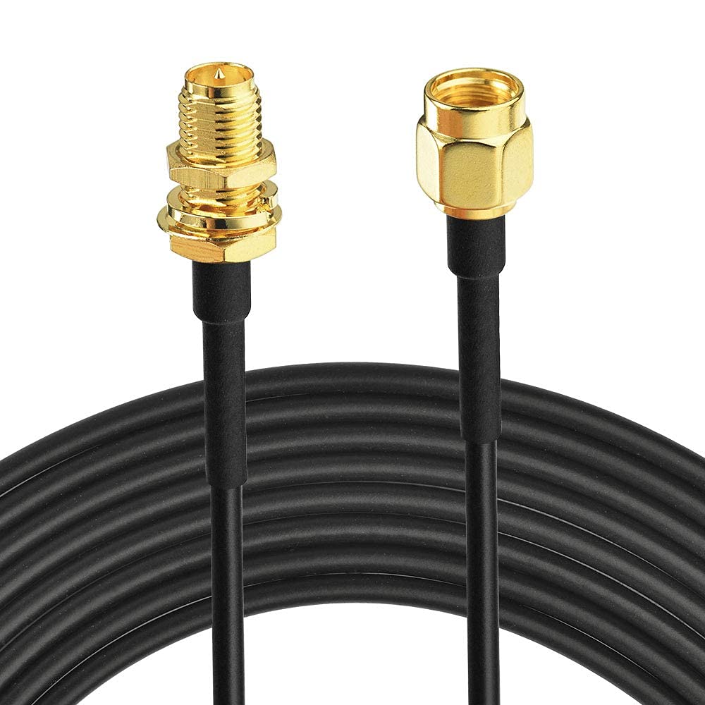 BINGFU WiFi Antenna Extension Cable RP-SMA Male to RP-SMA Female RG174 Coaxial Cable for WiFi Router, Security Camera, Wireless Mini PCI Express PCIE Network Card Adapter 10m 10M(1 Stück) - Image 2