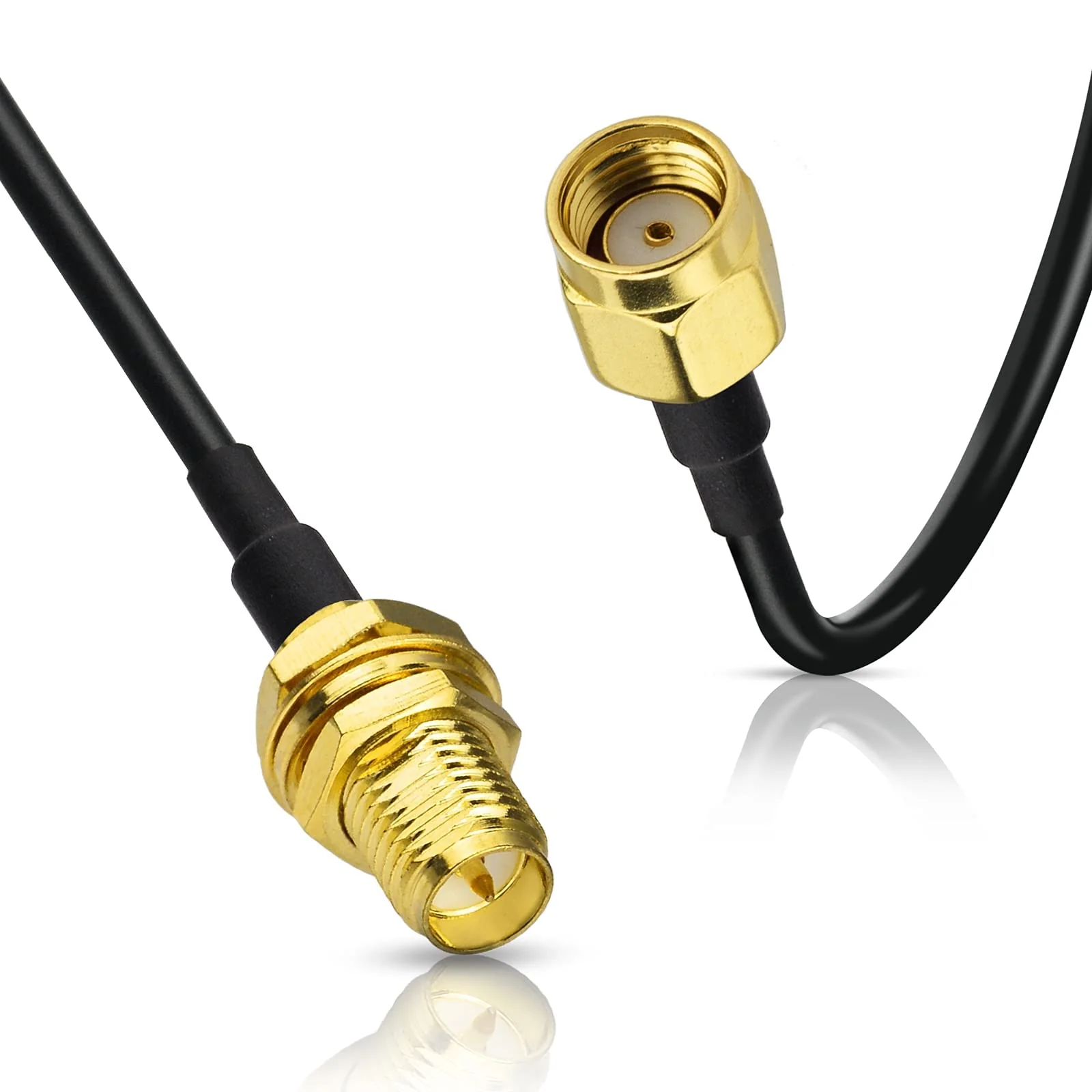 BINGFU WiFi Antenna Extension Cable RP-SMA Male to RP-SMA Female RG174 Coaxial Cable for WiFi Router, Security Camera, Wireless Mini PCI Express PCIE Network Card Adapter 10m 10M(1 Stück) - Image 3