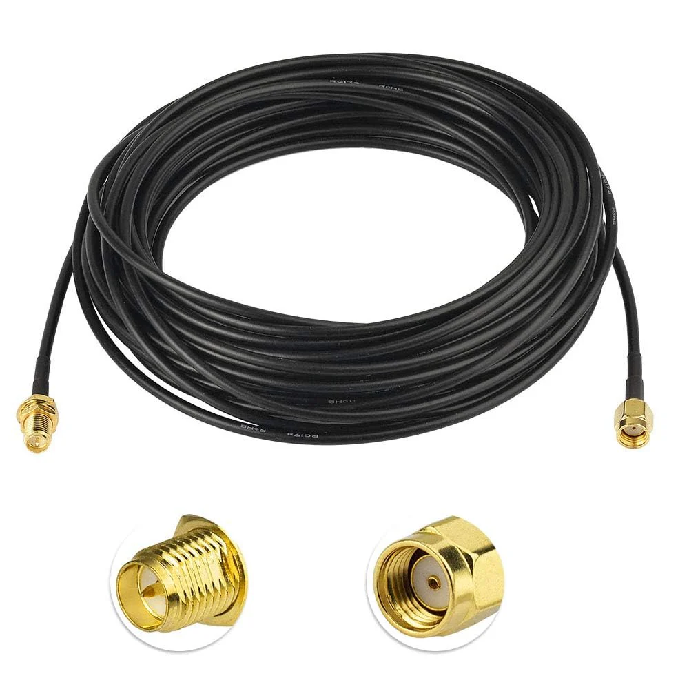 BINGFU WiFi Antenna Extension Cable RP-SMA Male to RP-SMA Female RG174 Coaxial Cable for WiFi Router, Security Camera, Wireless Mini PCI Express PCIE Network Card Adapter 10m 10M(1 Stück) - Image 9