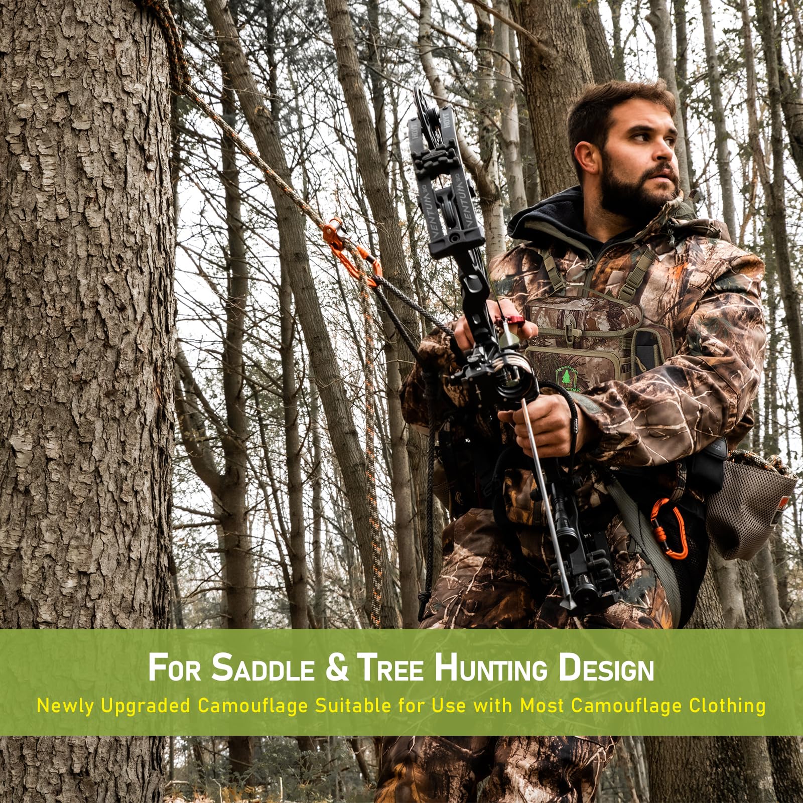 Binocular Harness Chest Pack with Rangefinder Pouch, Bino Harness with Rain Cover for Hunting Medium - Image 6