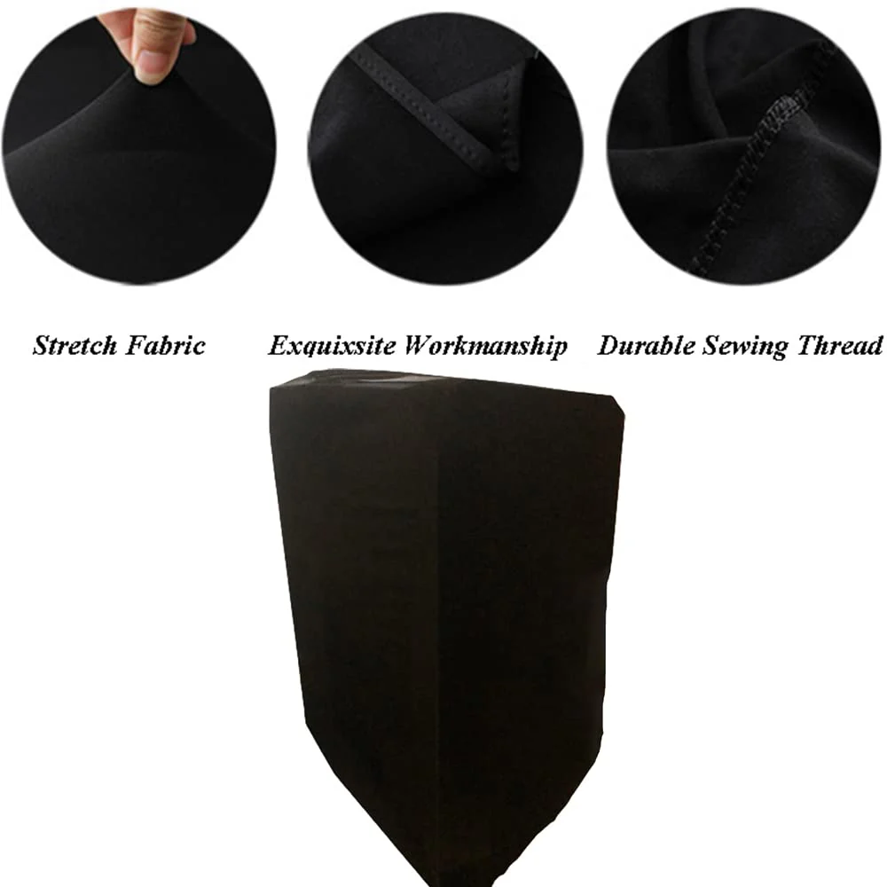 Black 10"/12"/15" PA DJ Speaker Cover 2pcs Scrim Stretchy Speaker Cover for Wedding Church Club (RSC128W) (2PCS-Black) 2PCS-Black - Image 4