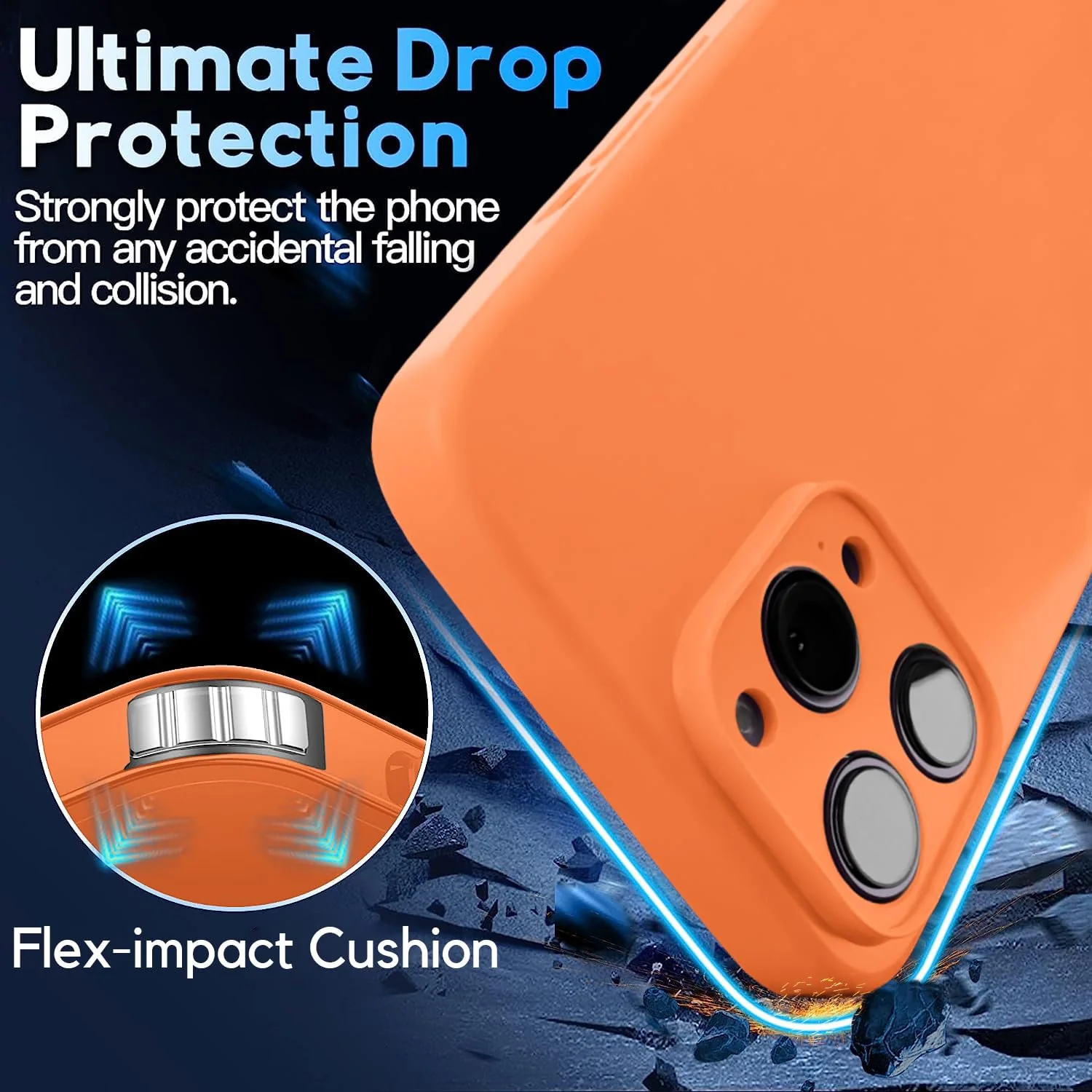 Blaspins Crossbody Lanyard Strap Case for iPhone 12, Neck Cross Body, Adjustable Holder Removable, Drop Protection Shockproof, Hands-Free Silicone Case Cover 6.1 inch, 150 cm Strap, iP12 - Orange - Image 5
