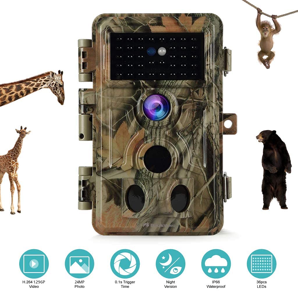 BLAZEVIDEO 32MP 1296P Game & Trail Camera 90ft Night Vision Motion Activated Waterproof Farm & Ranch Field Camera for Outdoor Deer Hunting Tracking & Backyard Surveillance Red-1 - Image 2